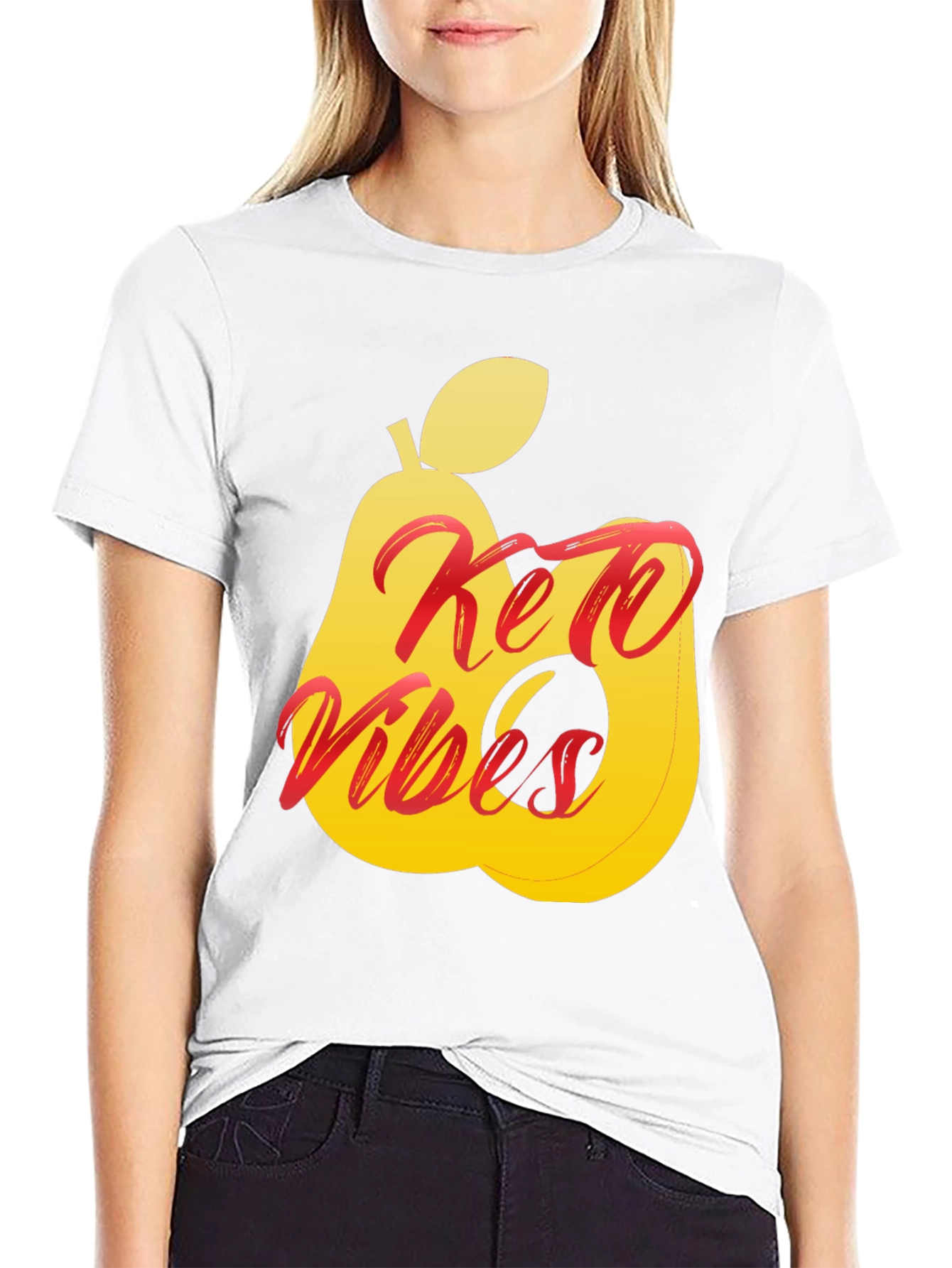 Keto Vibes Black T-Shirt Pear Graphic Tee
