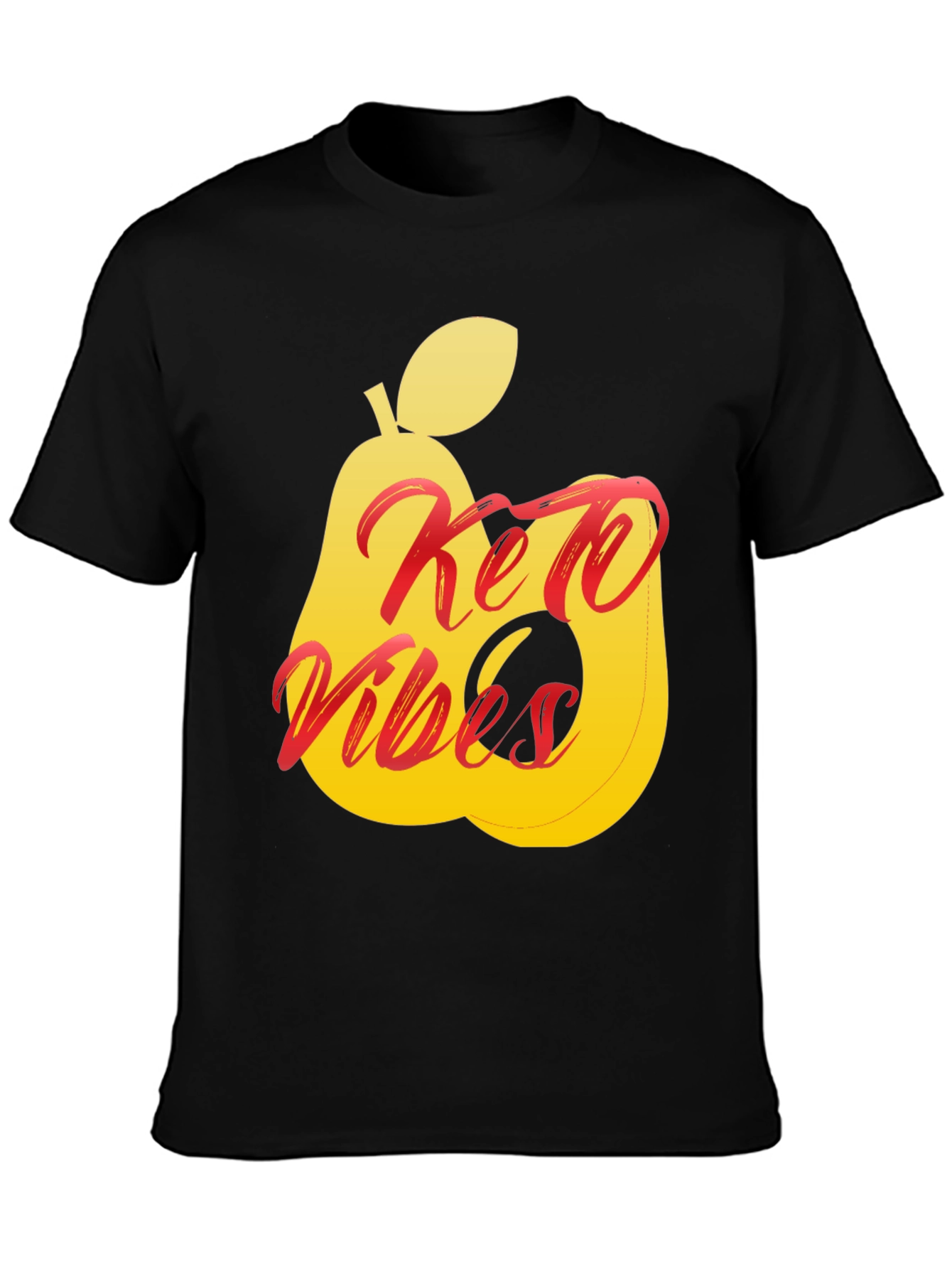 Keto Vibes Black T-Shirt Pear Graphic Tee
