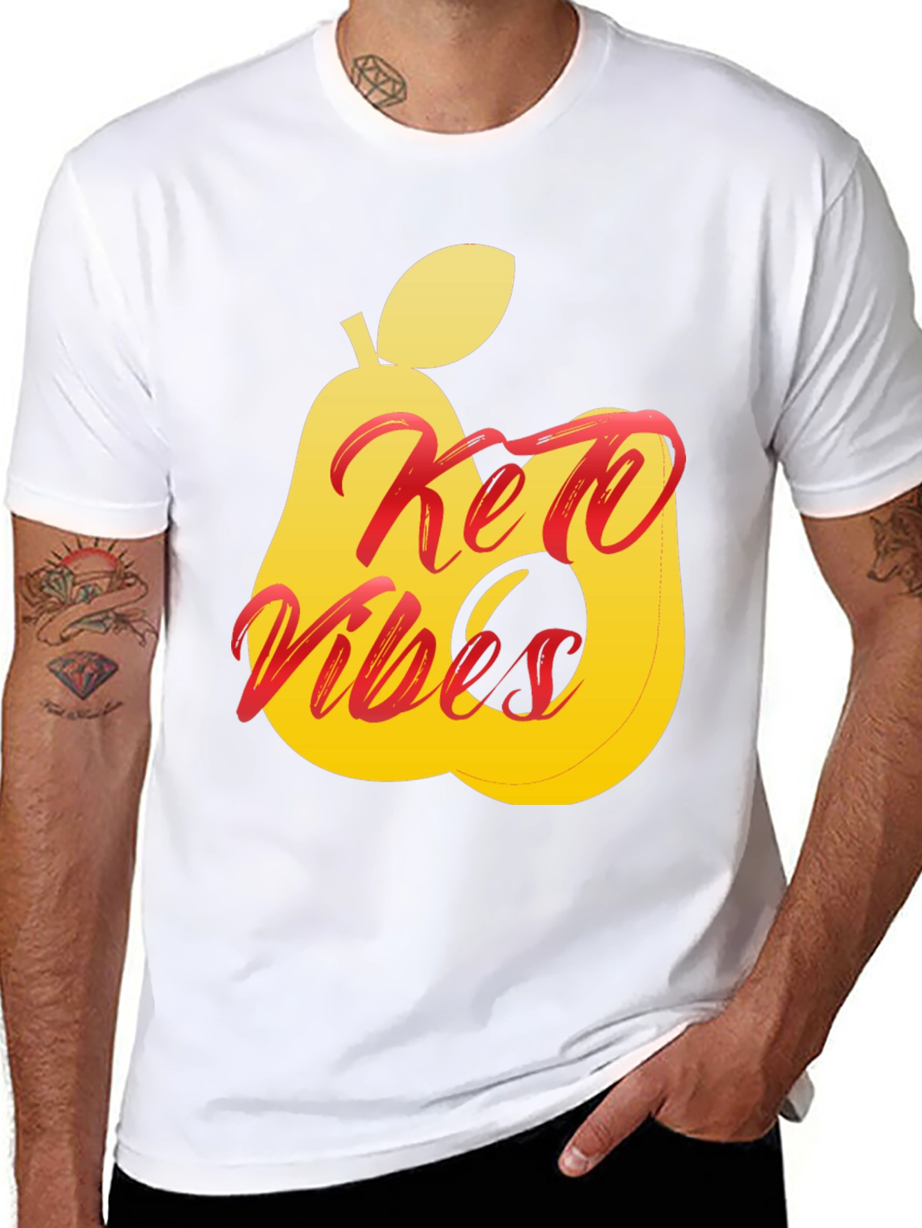 Keto Vibes Black T-Shirt Pear Graphic Tee