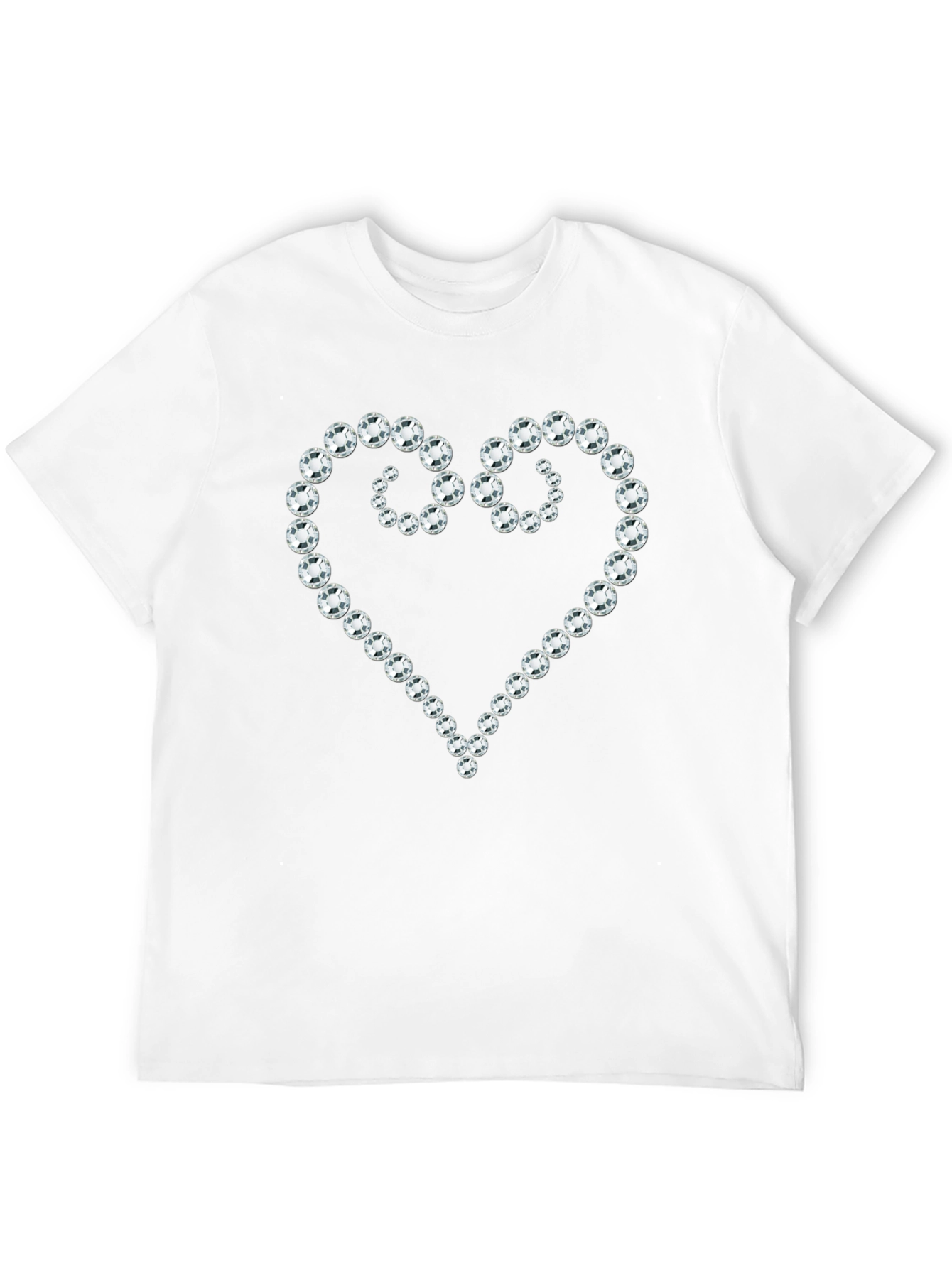 Diamond Heart Graphic Black T-Shirt