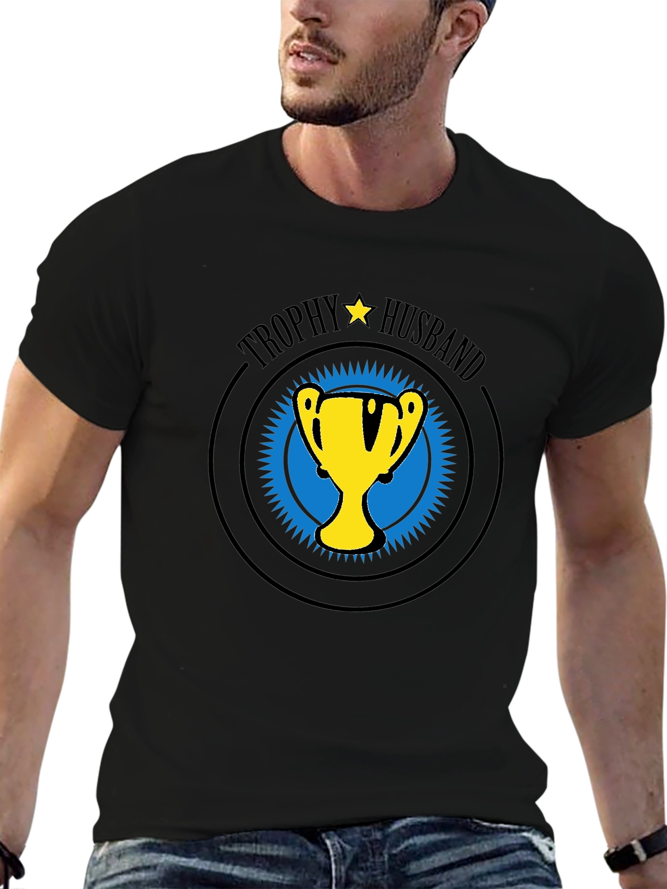 Trophy Husband Graphic T-Shirt - Black