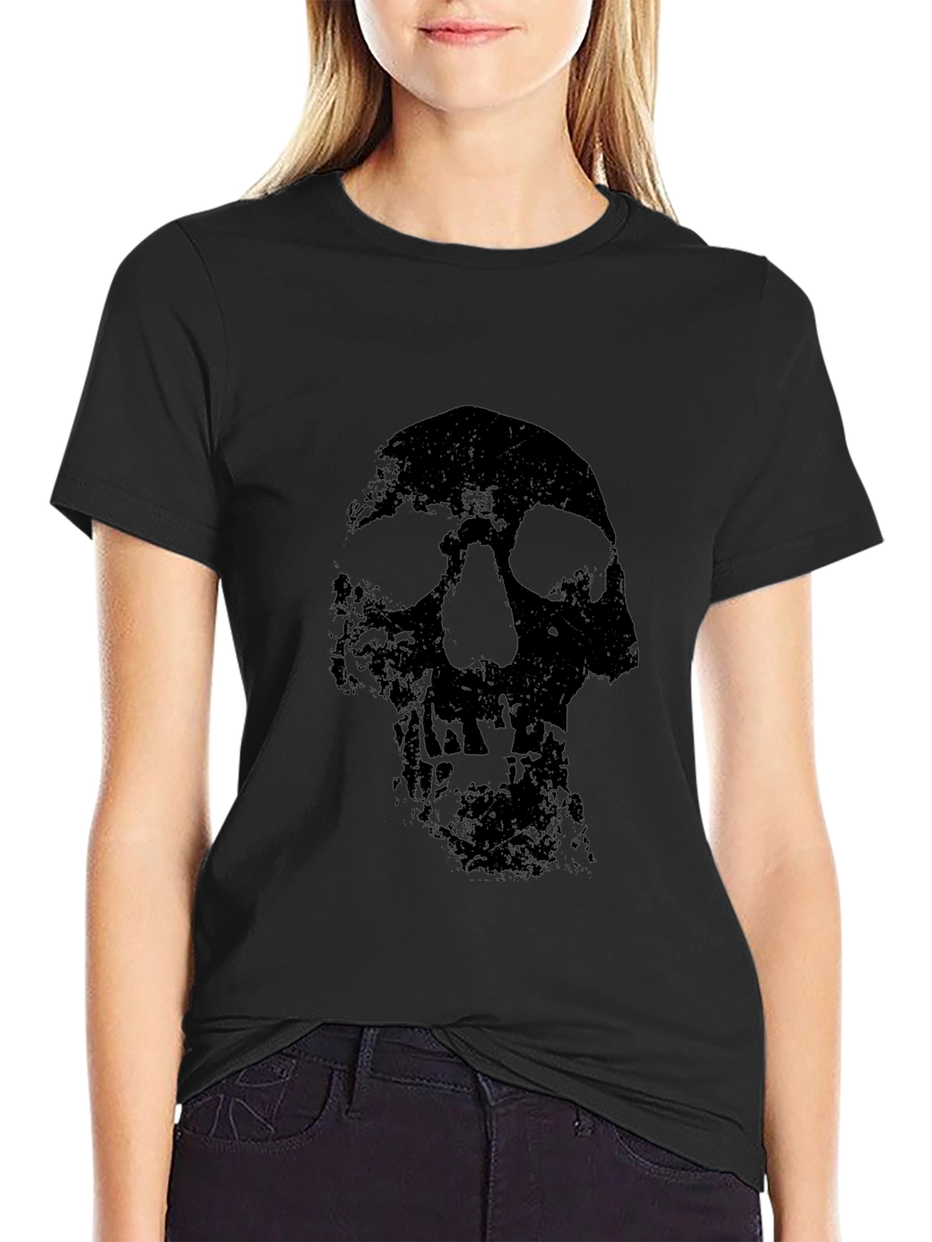 Black Skull Graphic Tee - Mens Crewneck T-Shirt