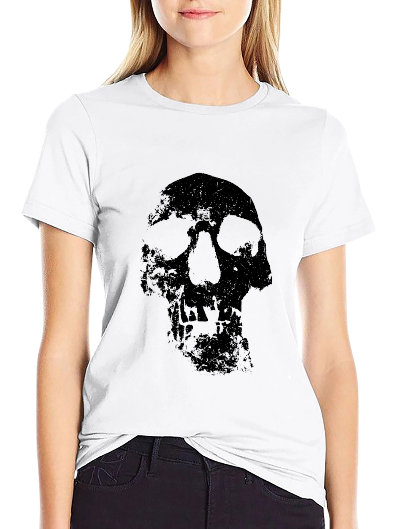 Black Skull Graphic Tee - Mens Crewneck T-Shirt