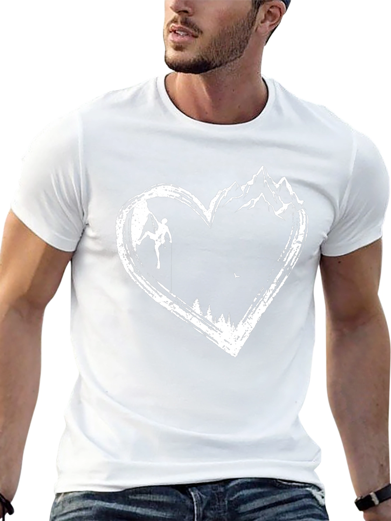 Climbing Heart Graphic Tee - Mountain Lovers Shirt