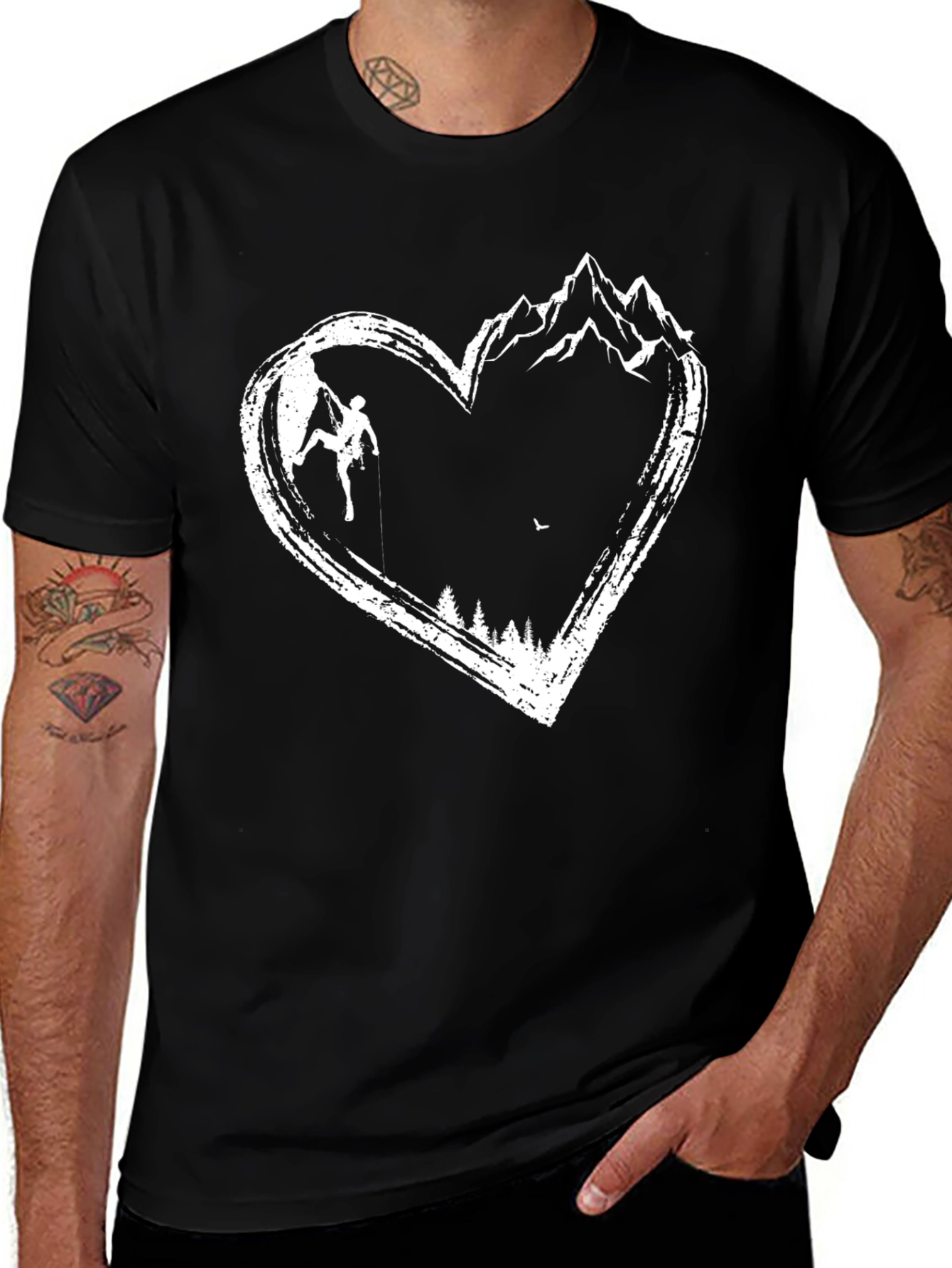 Climbing Heart Graphic Tee - Mountain Lovers Shirt