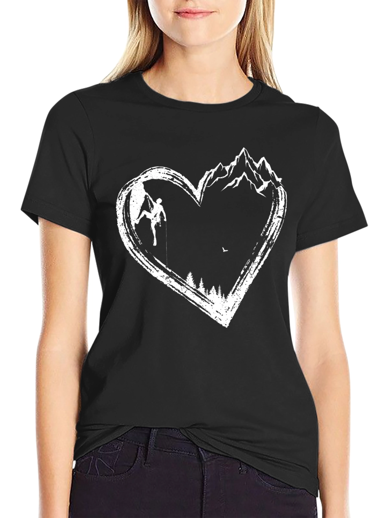 Climbing Heart Graphic Tee - Mountain Lovers Shirt
