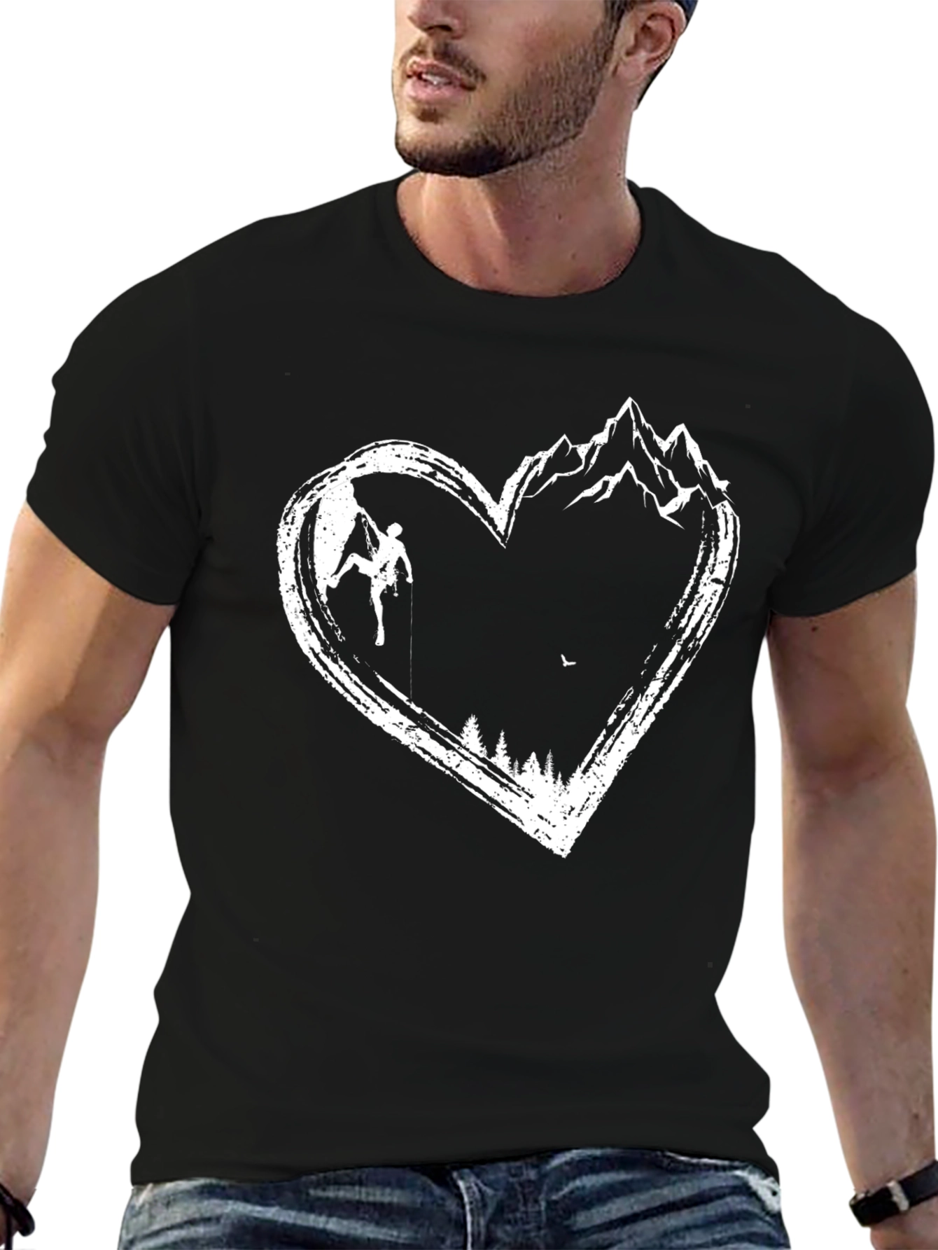 Climbing Heart Graphic Tee - Mountain Lovers Shirt