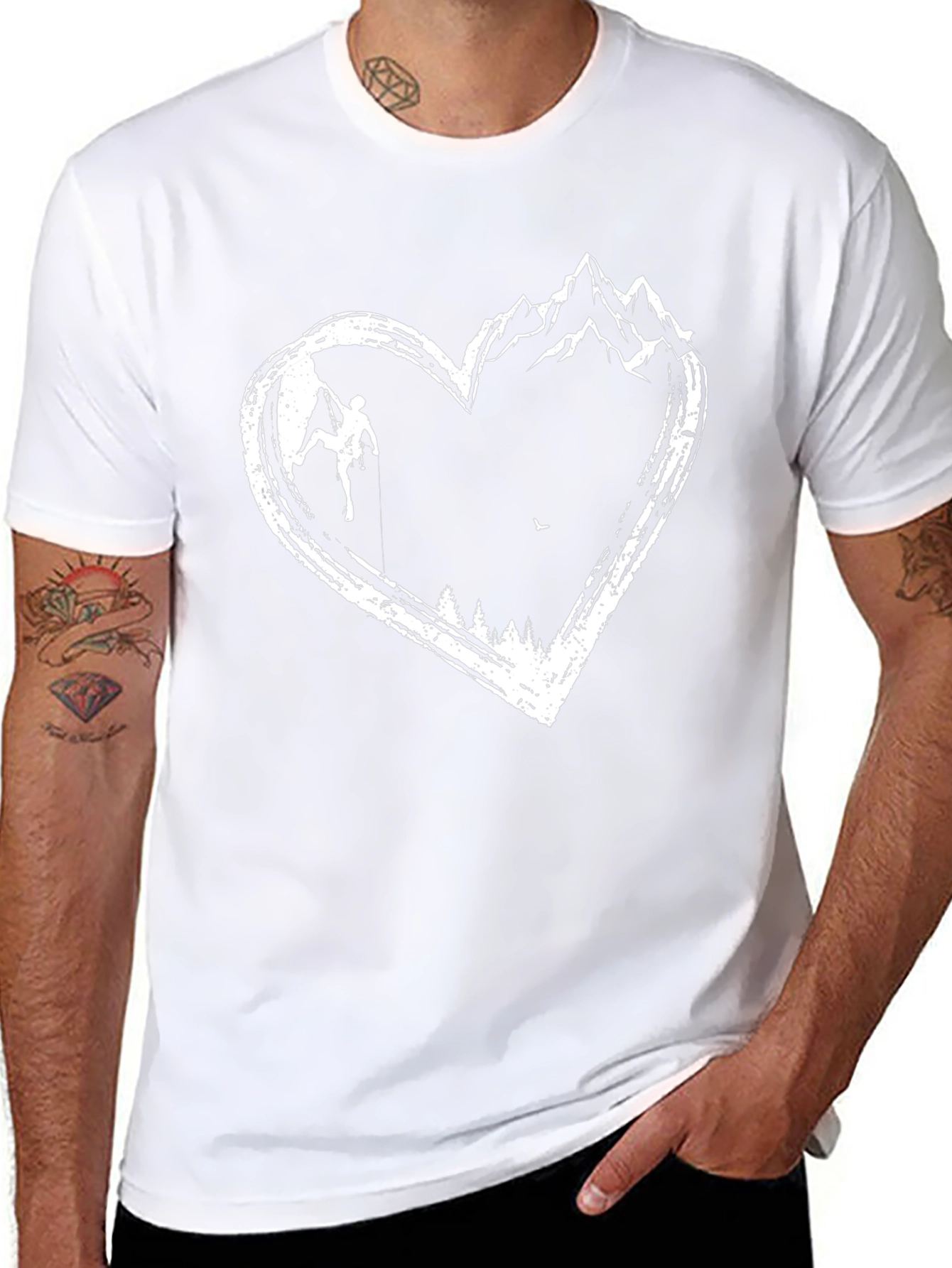Climbing Heart Graphic Tee - Mountain Lovers Shirt