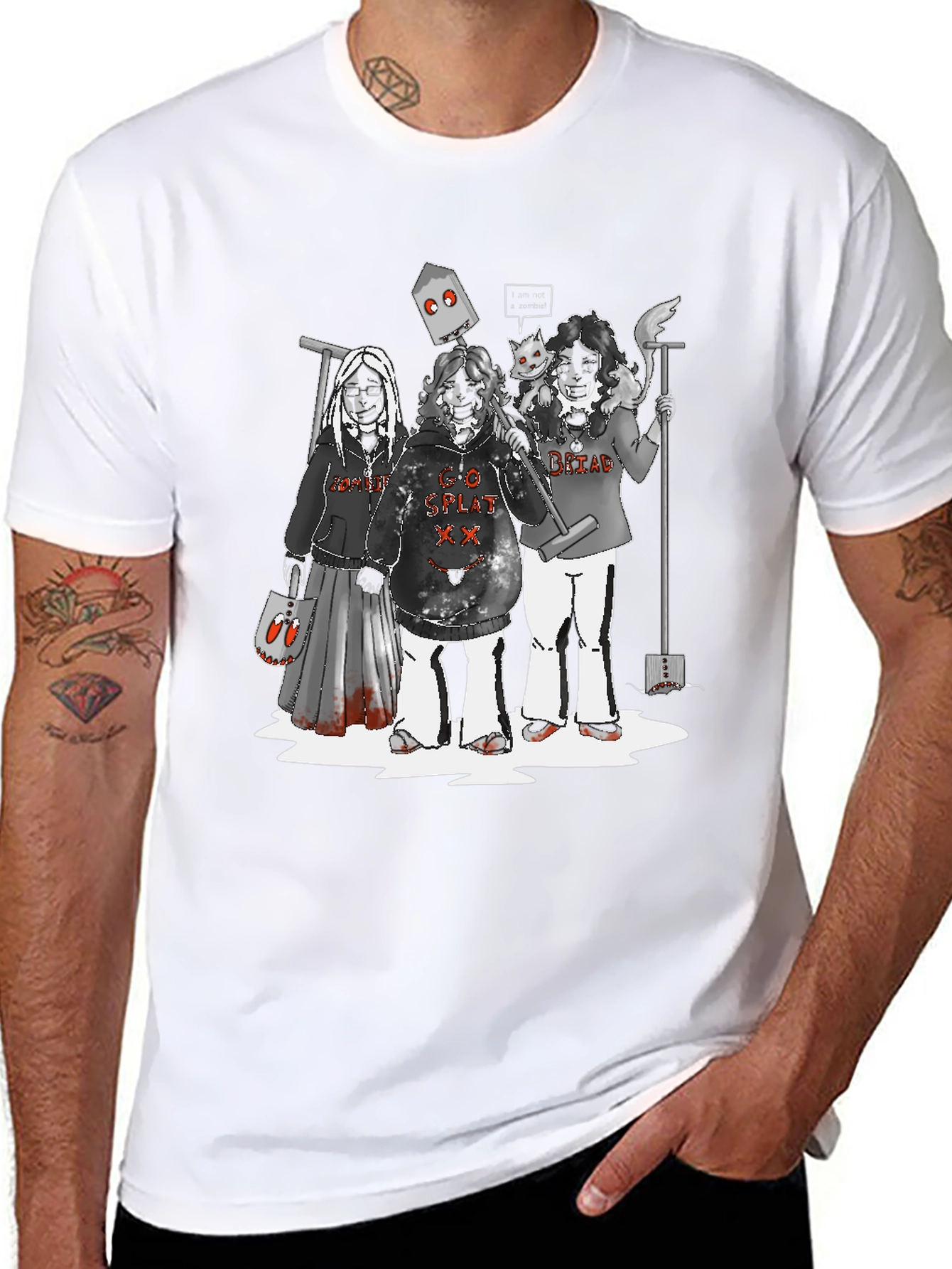 Spooky Black T-Shirt with Graphic Print