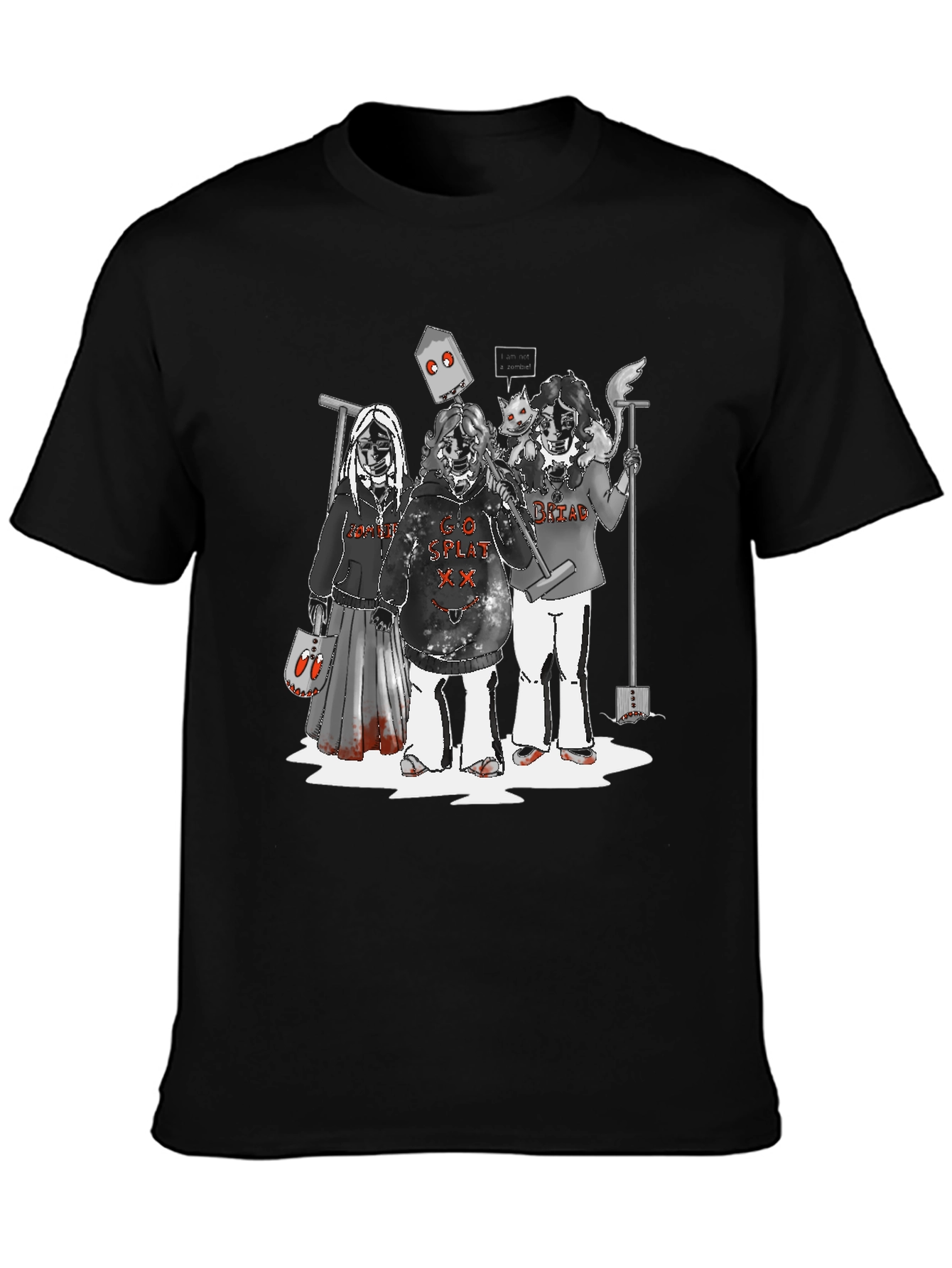 Spooky Black T-Shirt with Graphic Print