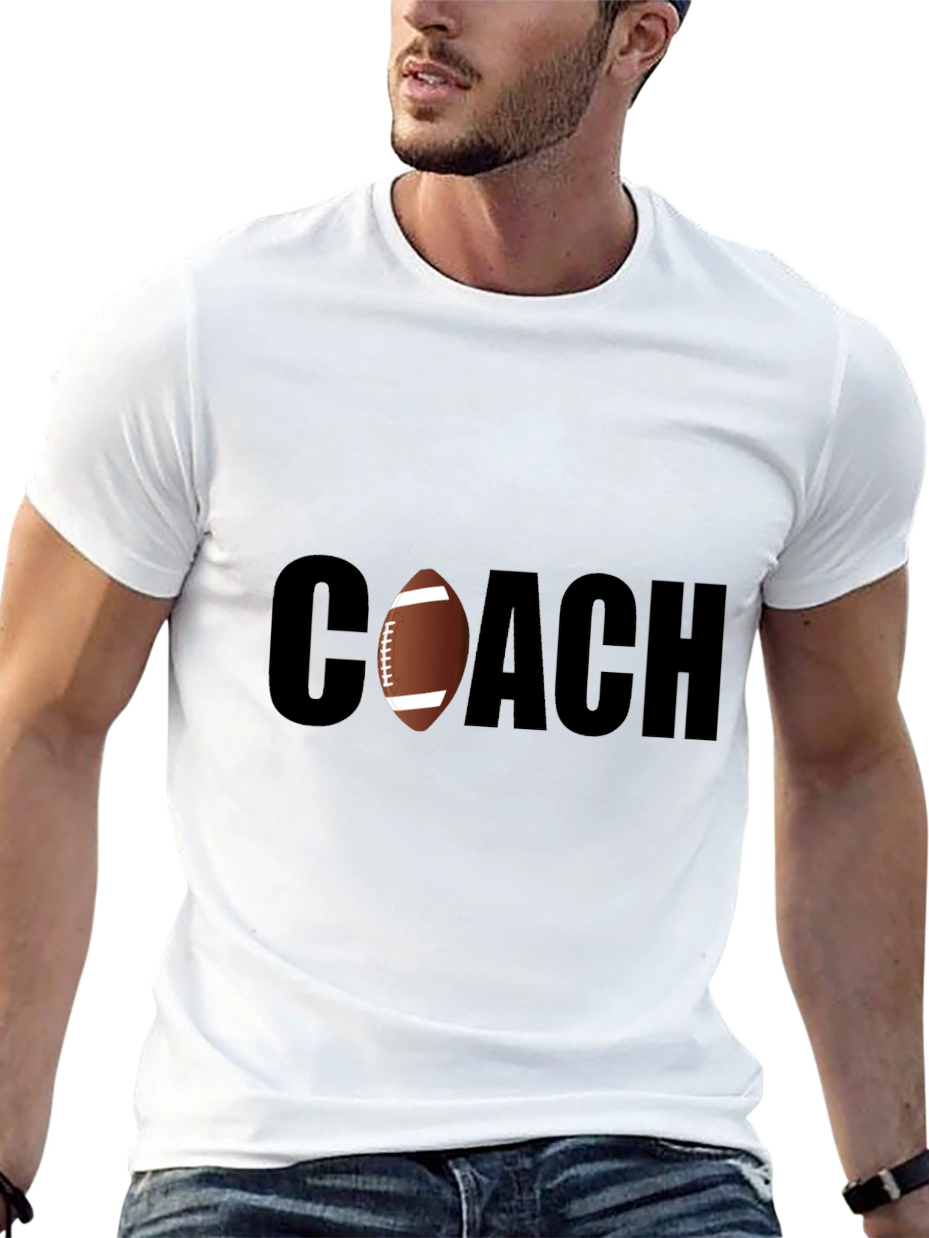Football Coach T-Shirt - Stylish Black Tee