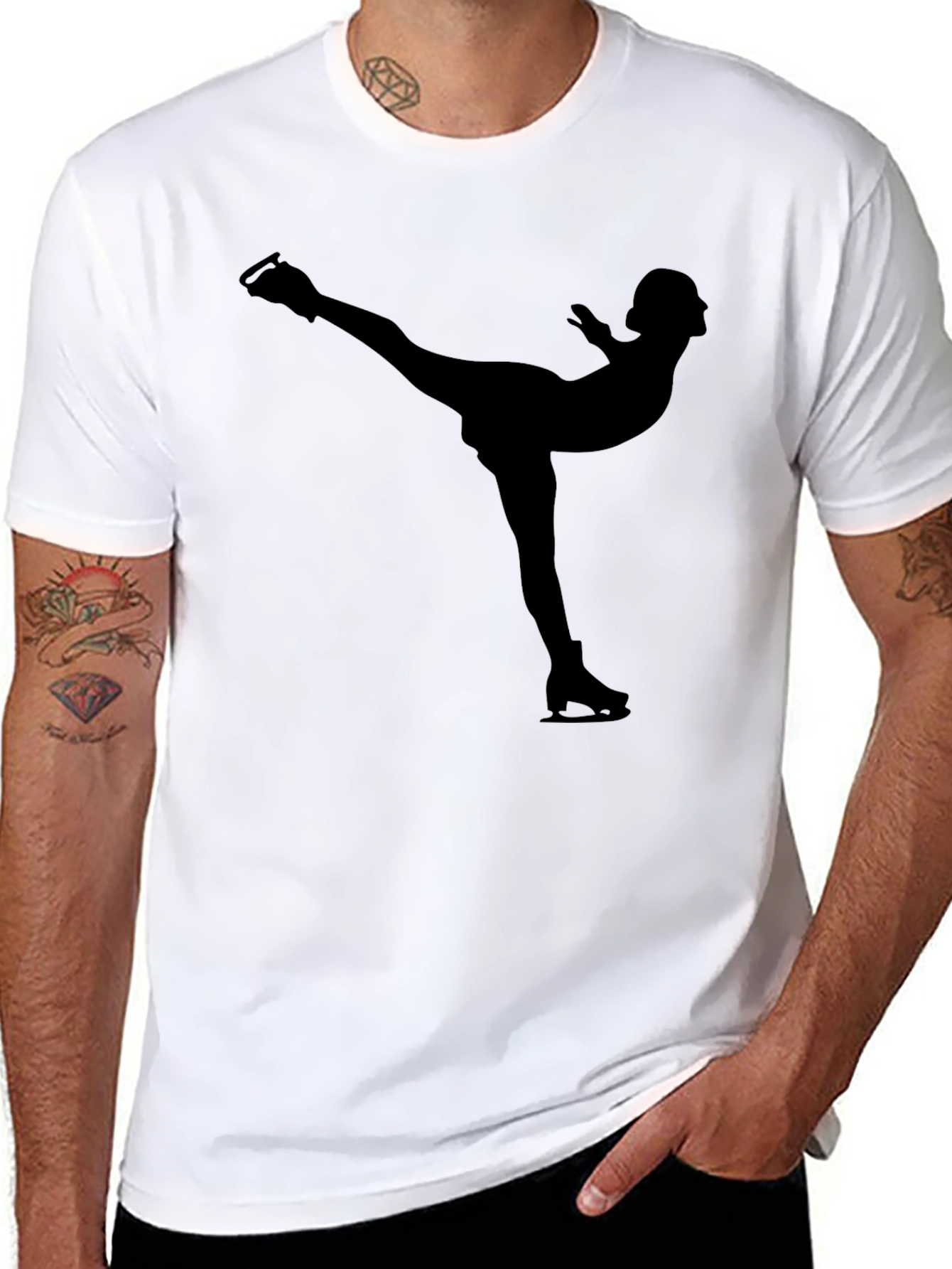 Figure Skating Silhouette Tee - Stylish Black Shirt
