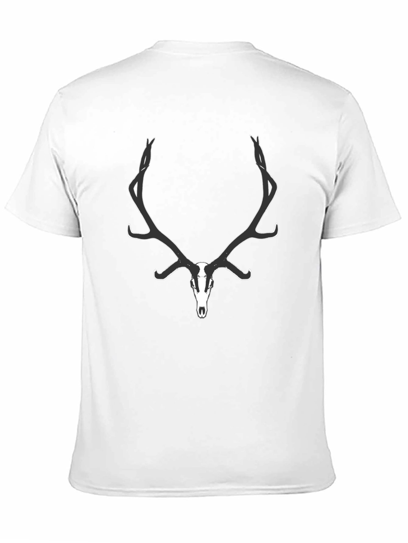 Mens Black Deer Skull Graphic Tee