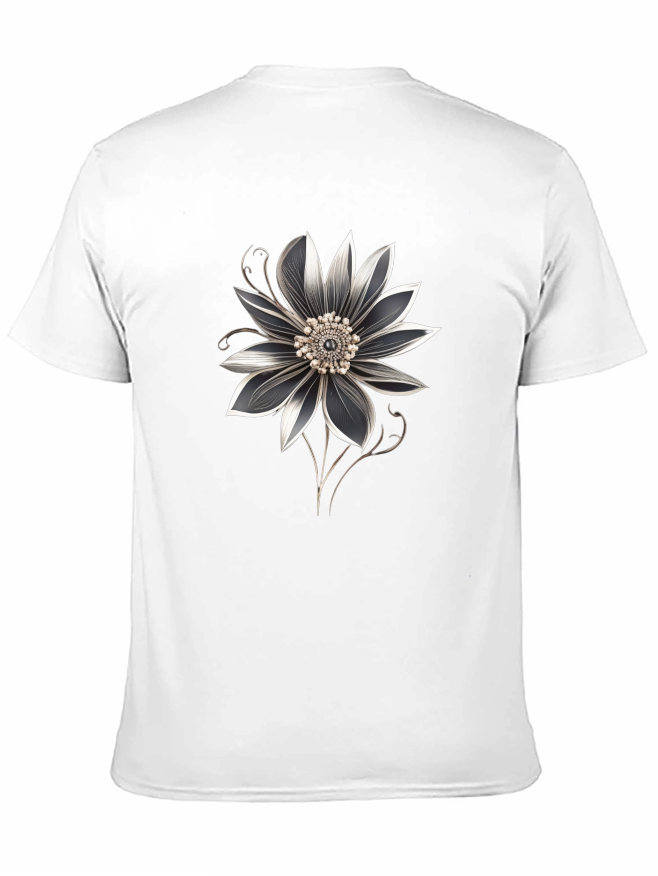 Floral Graphic Black T-Shirt