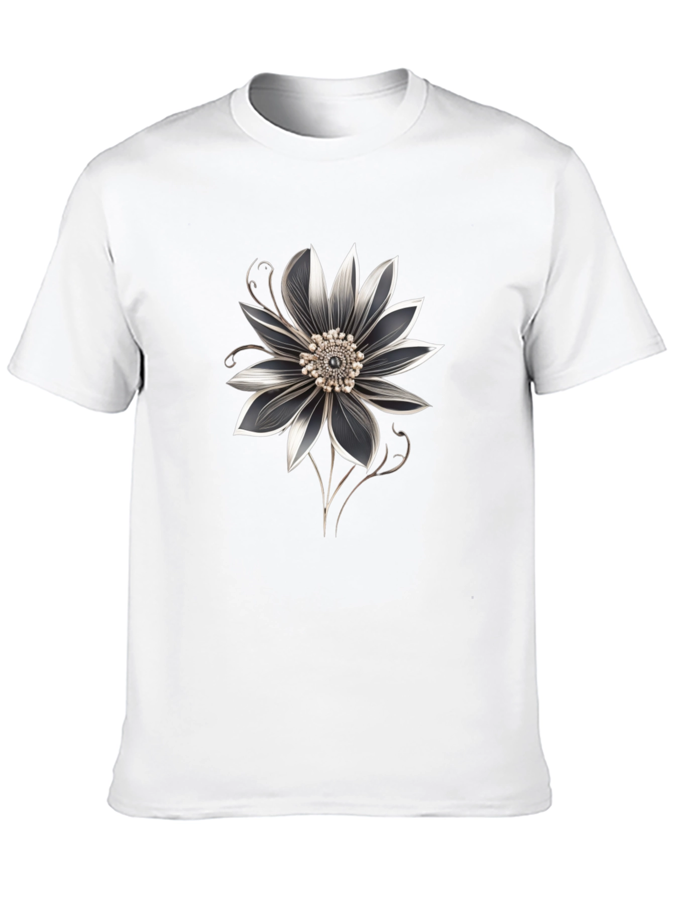 Floral Graphic Black T-Shirt