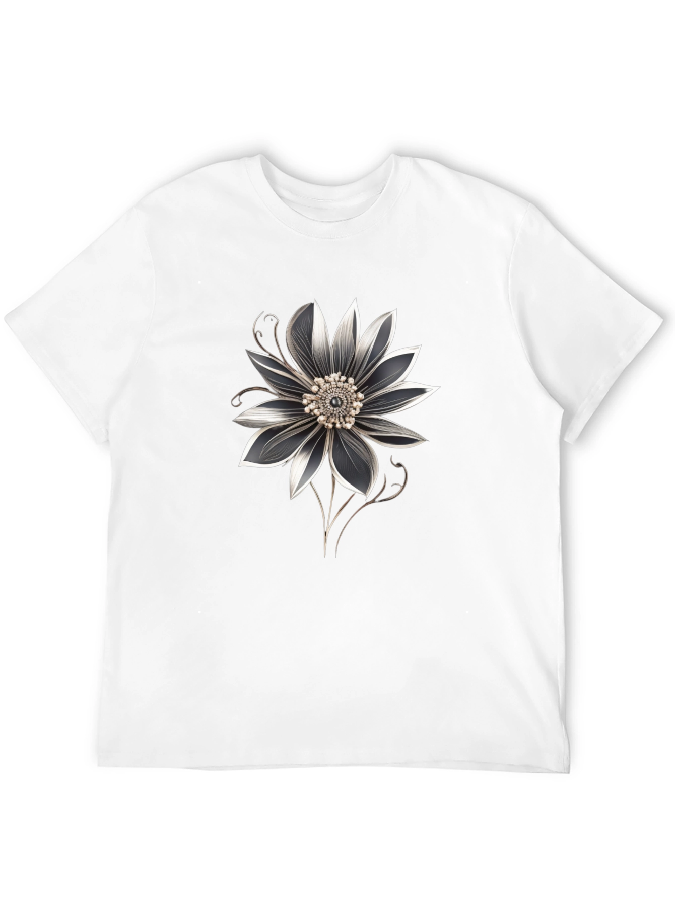 Floral Graphic Black T-Shirt