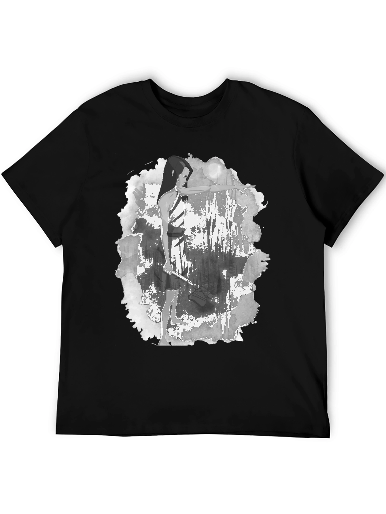 Archer Graphic Tee - Black Cotton Blend