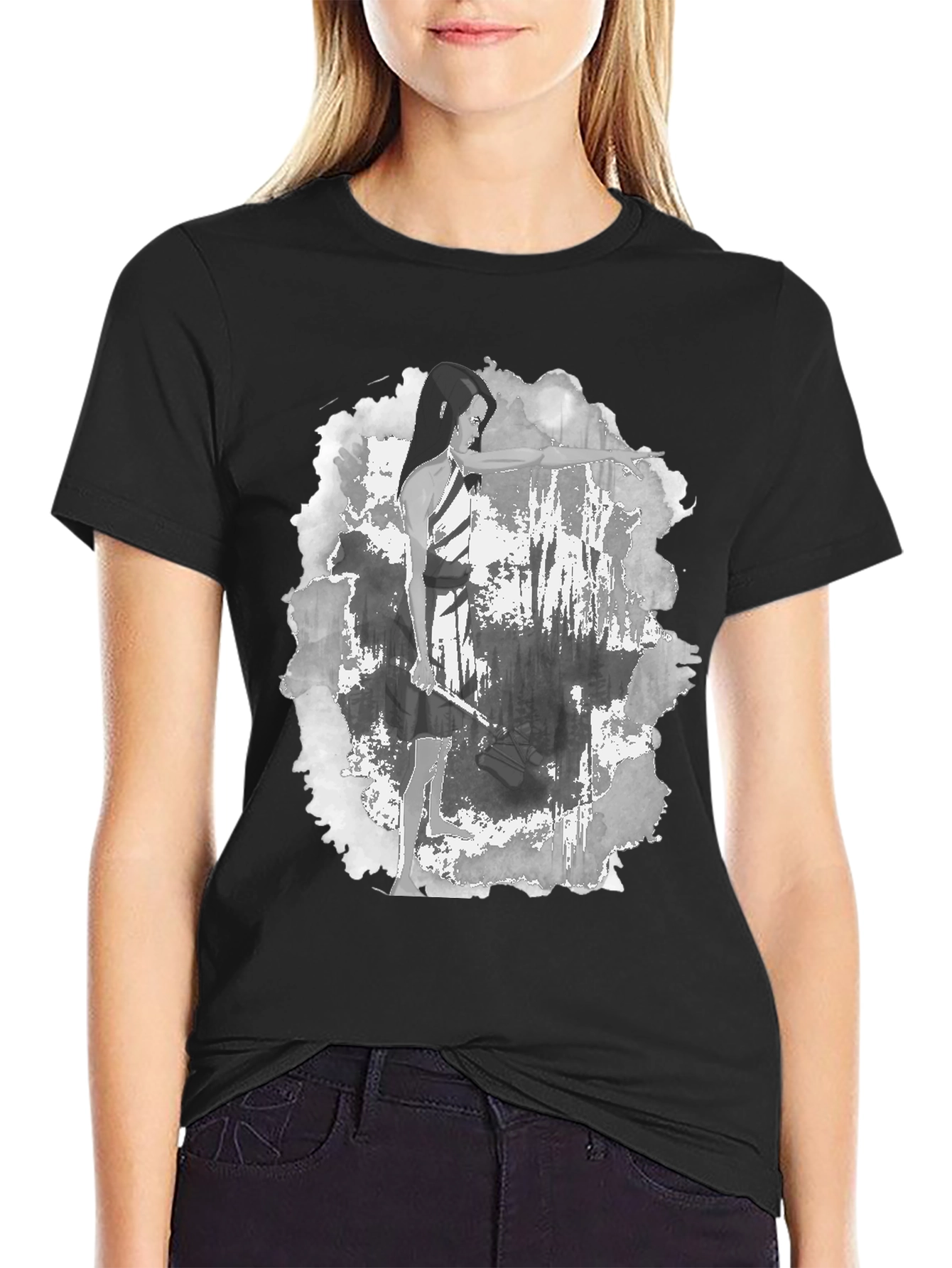 Archer Graphic Tee - Black Cotton Blend