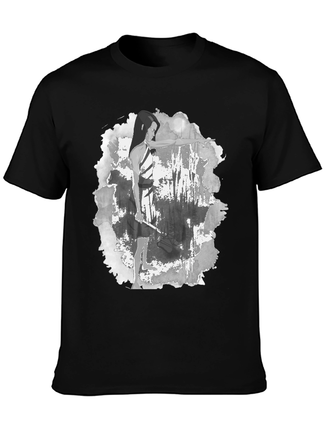 Archer Graphic Tee - Black Cotton Blend