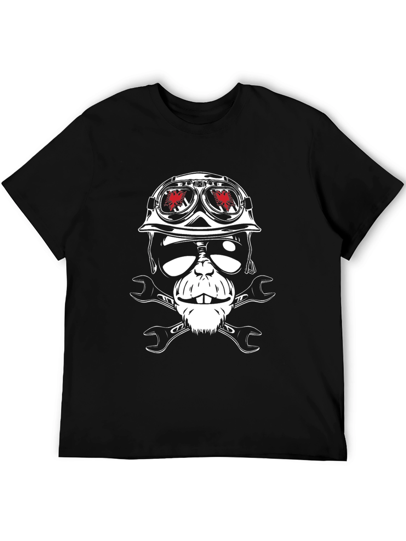 Skull Monkey Wrench Biker Graphic Tee