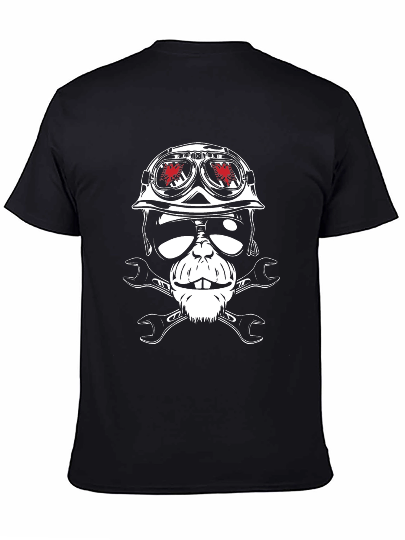 Skull Monkey Wrench Biker Graphic Tee