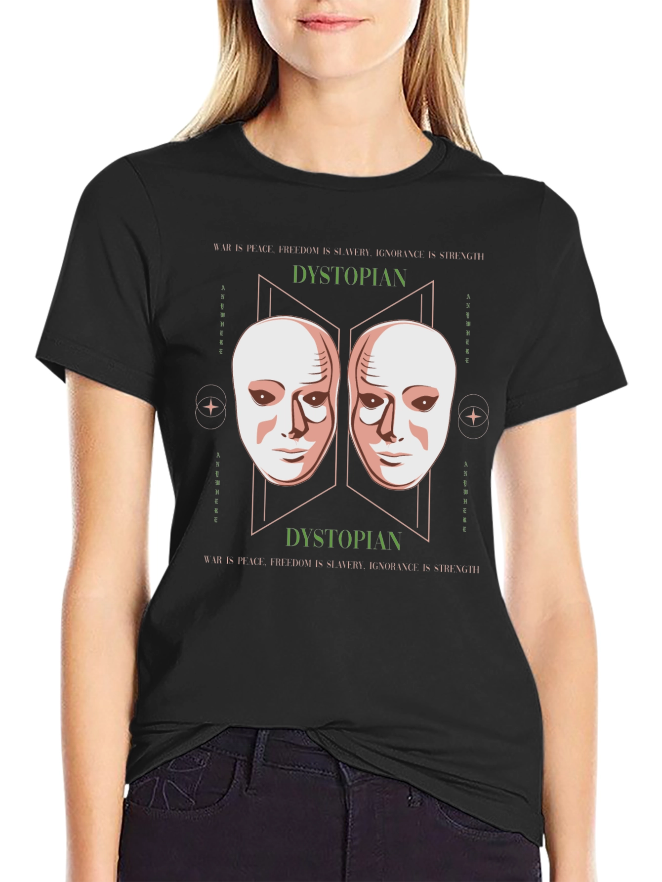 Dystopian Mask Graphic Tee - Unisex Fashion