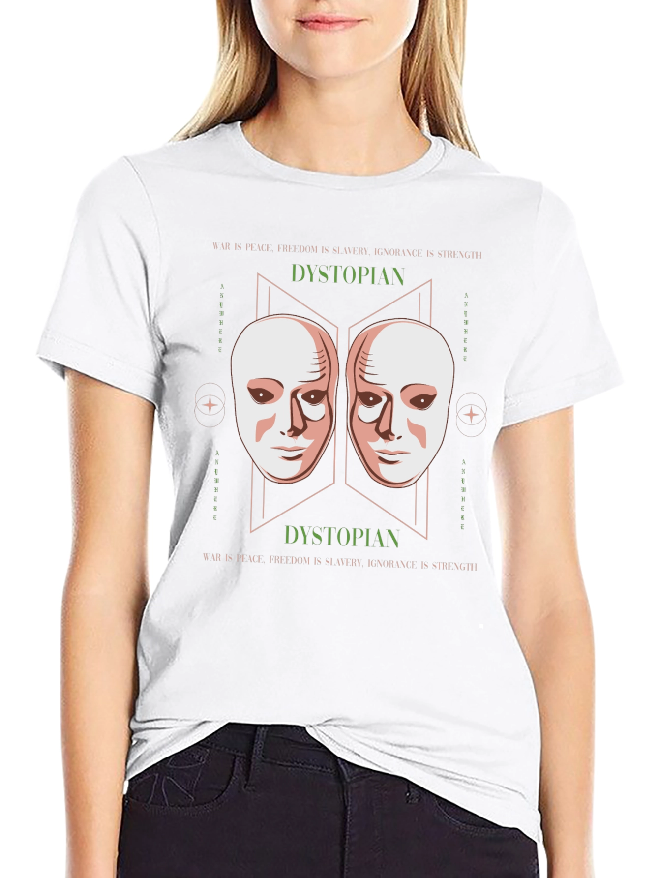 Dystopian Mask Graphic Tee - Unisex Fashion