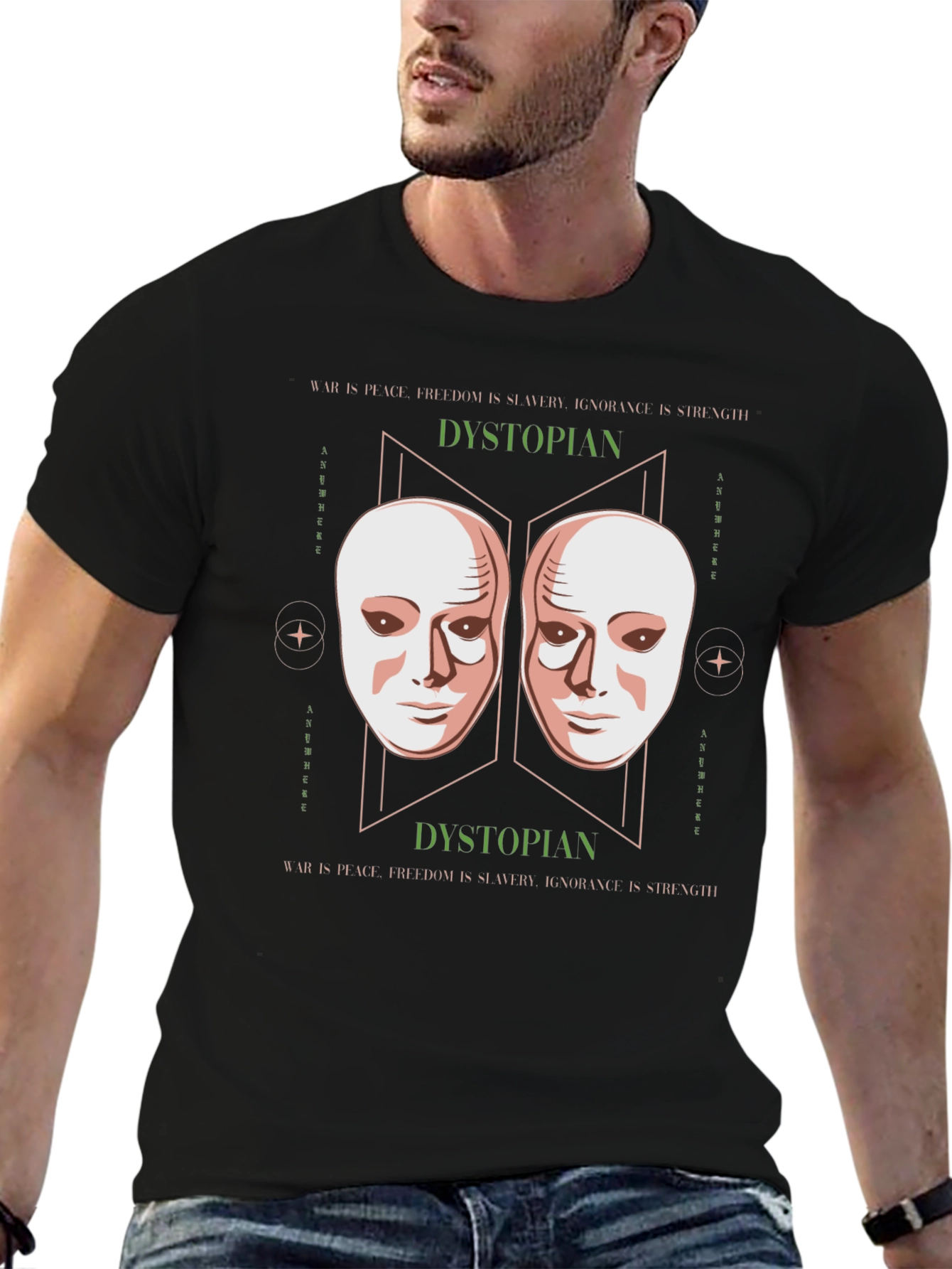 Dystopian Mask Graphic Tee - Unisex Fashion
