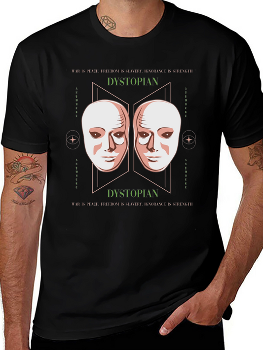 Dystopian Mask Graphic Tee - Unisex Fashion
