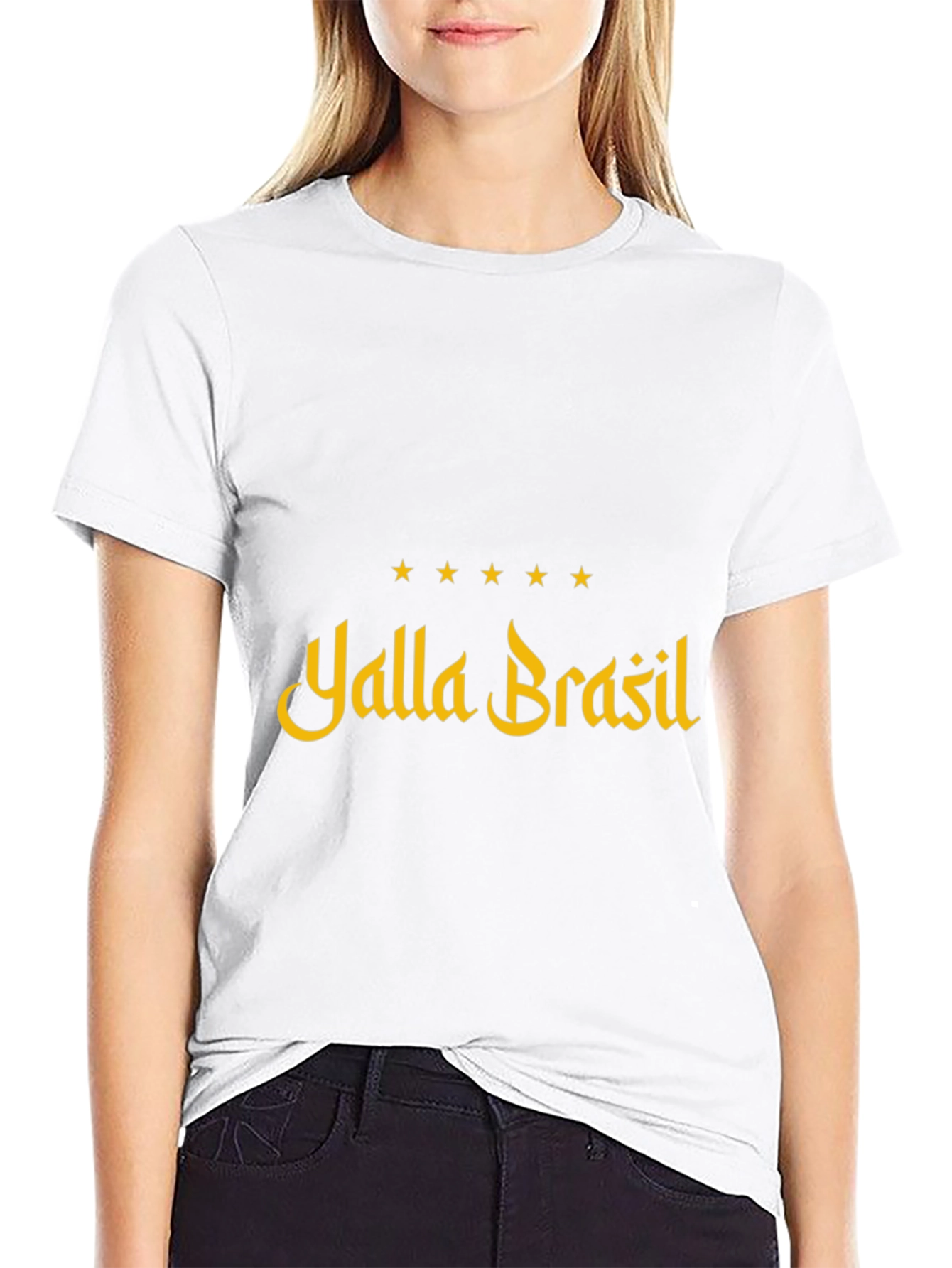 Yalla Brasil Graphic Tee - Black Cotton T-Shirt
