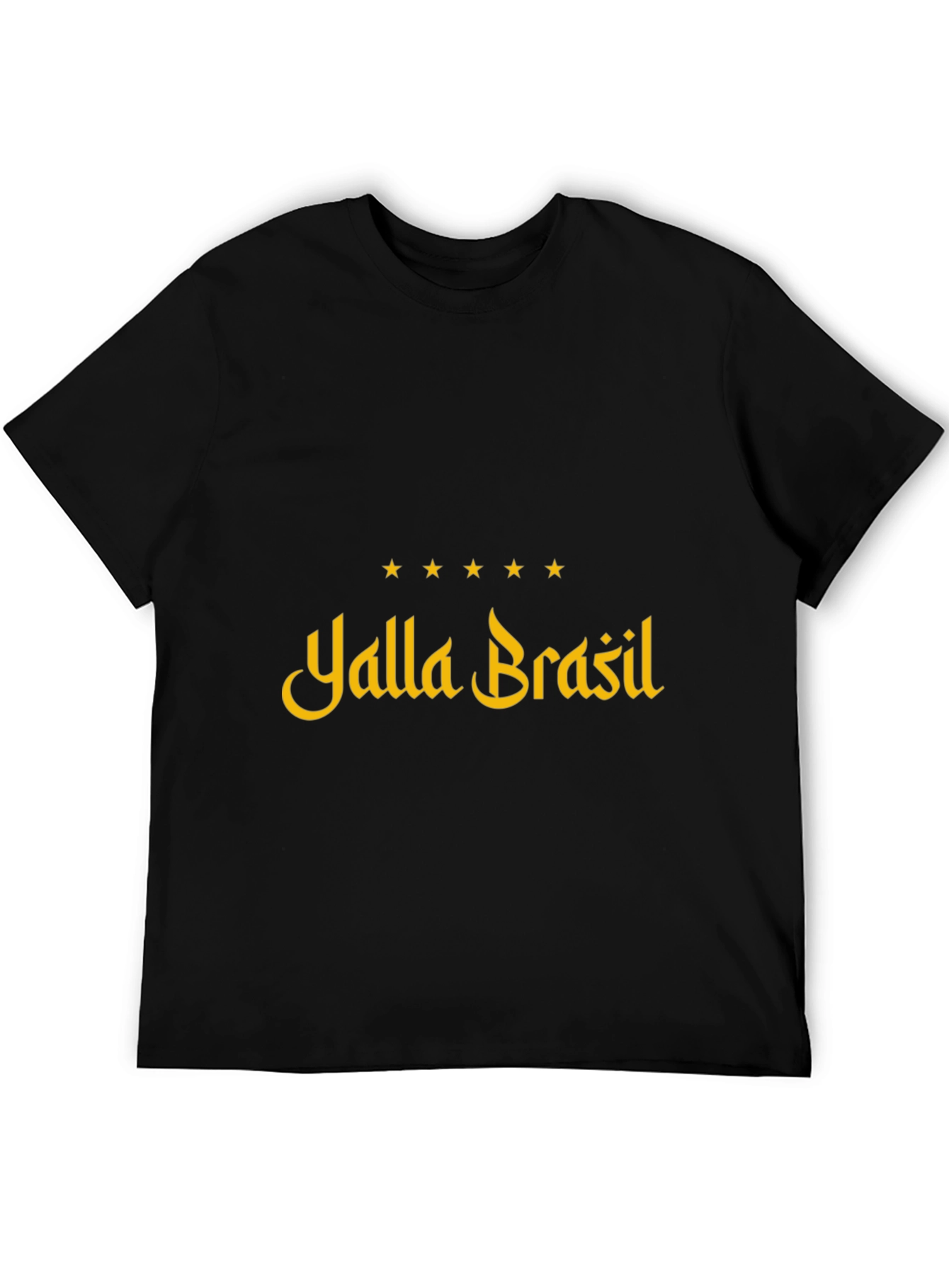 Yalla Brasil Graphic Tee - Black Cotton T-Shirt