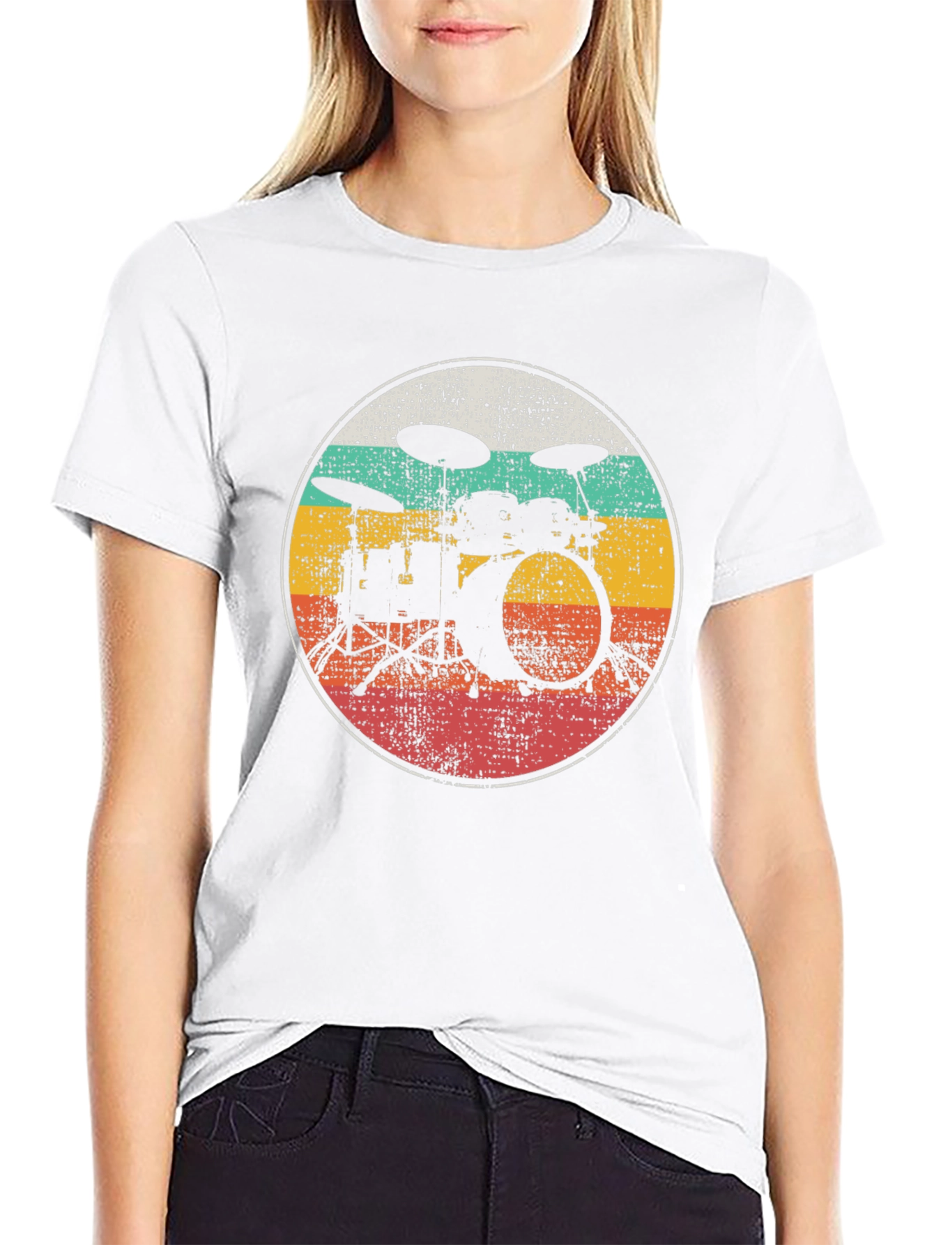 Retro Drum Set Graphic Tee