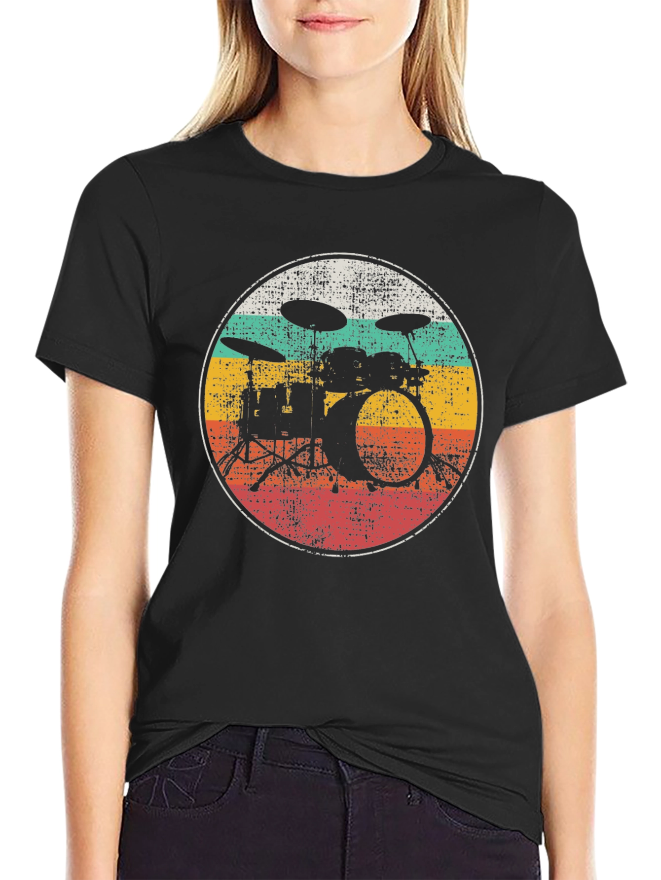 Retro Drum Set Graphic Tee