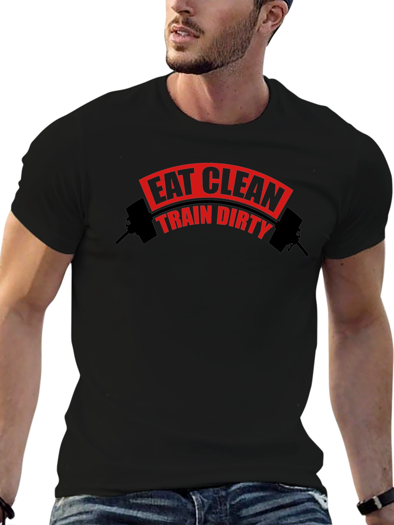 Eat Clean Train Dirty Black T-Shirt