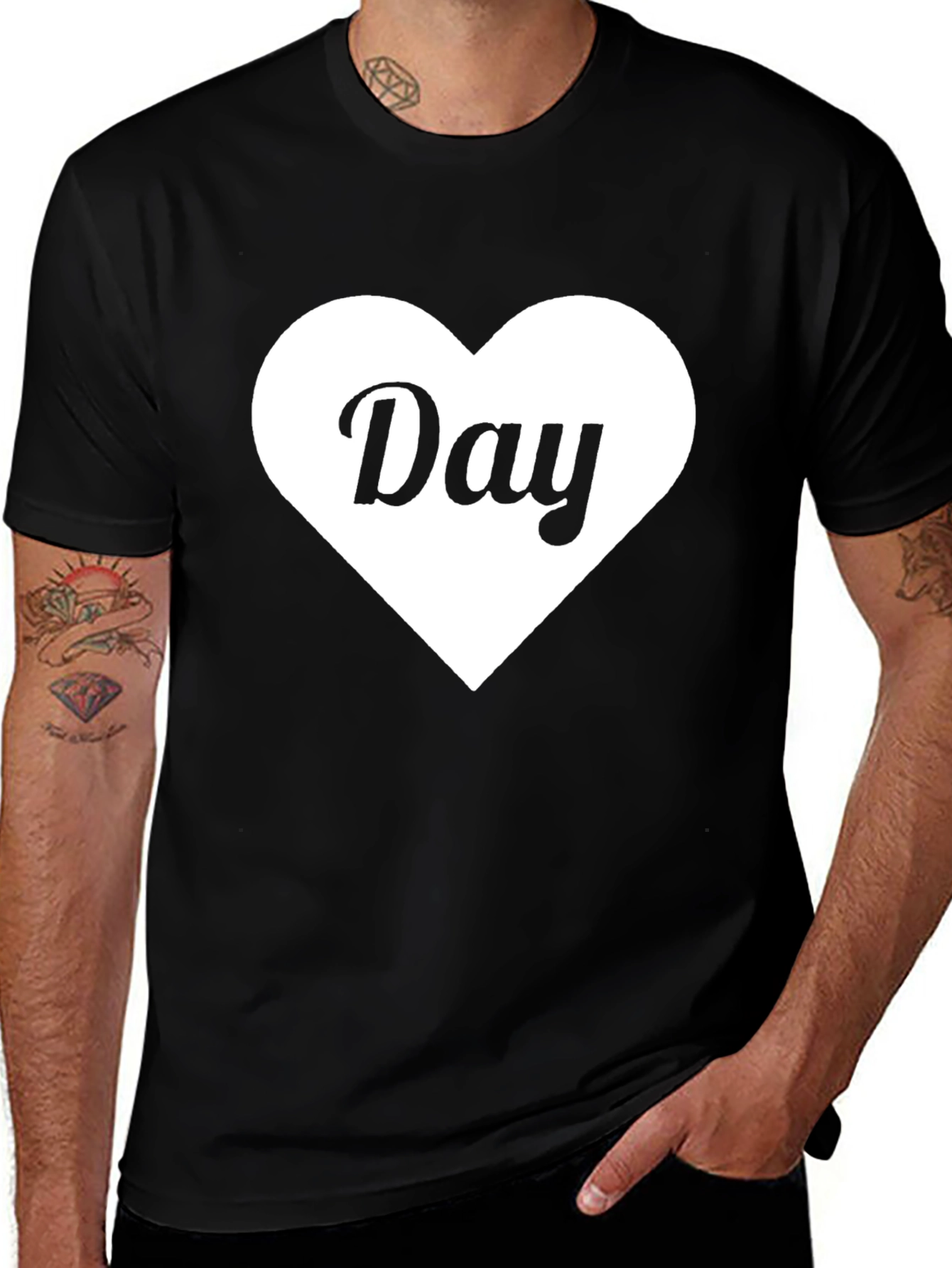 Heart Day T-Shirt - Stylish Black Tee