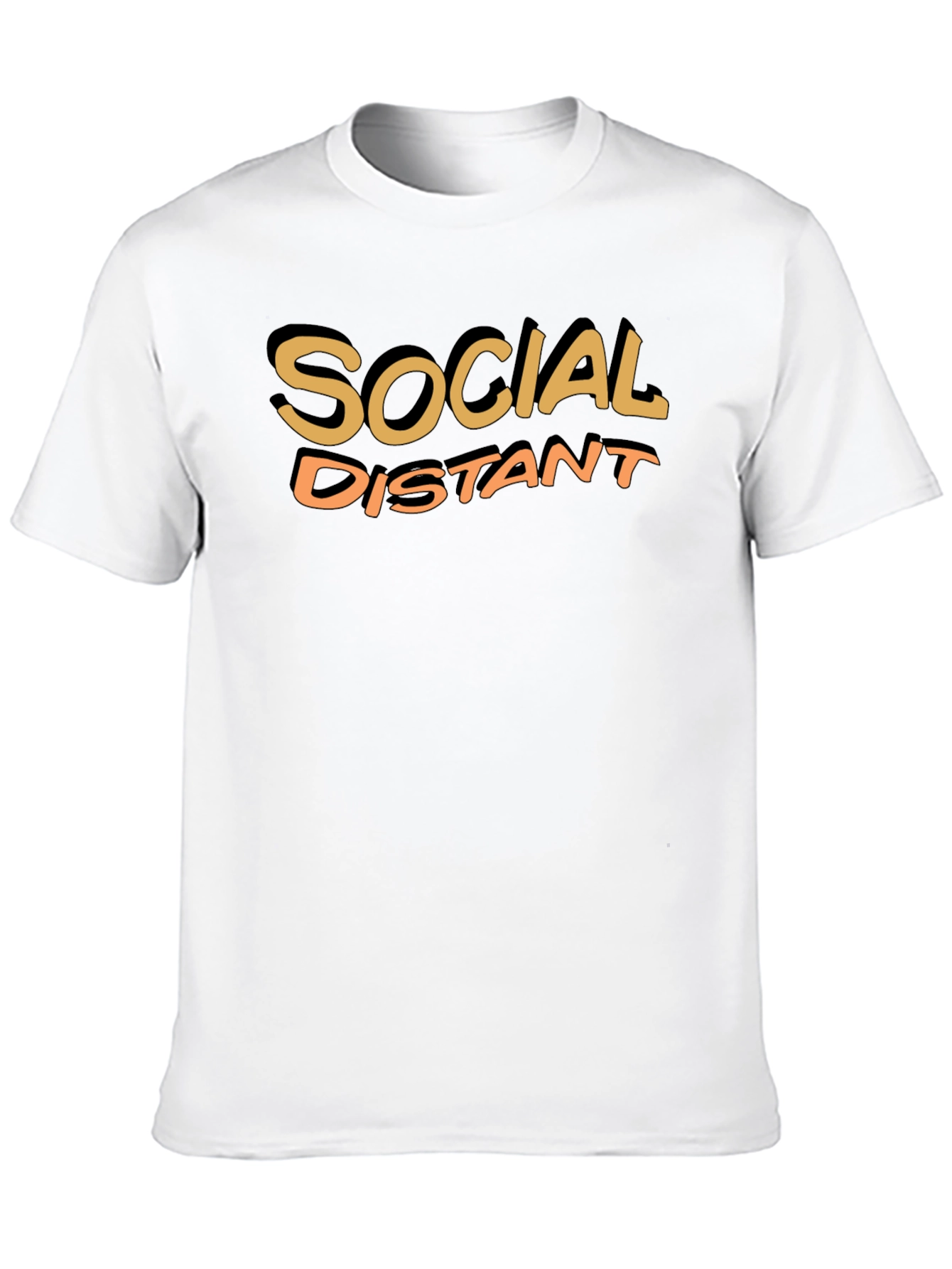 Social Distant Crew Neck T-Shirt - Black
