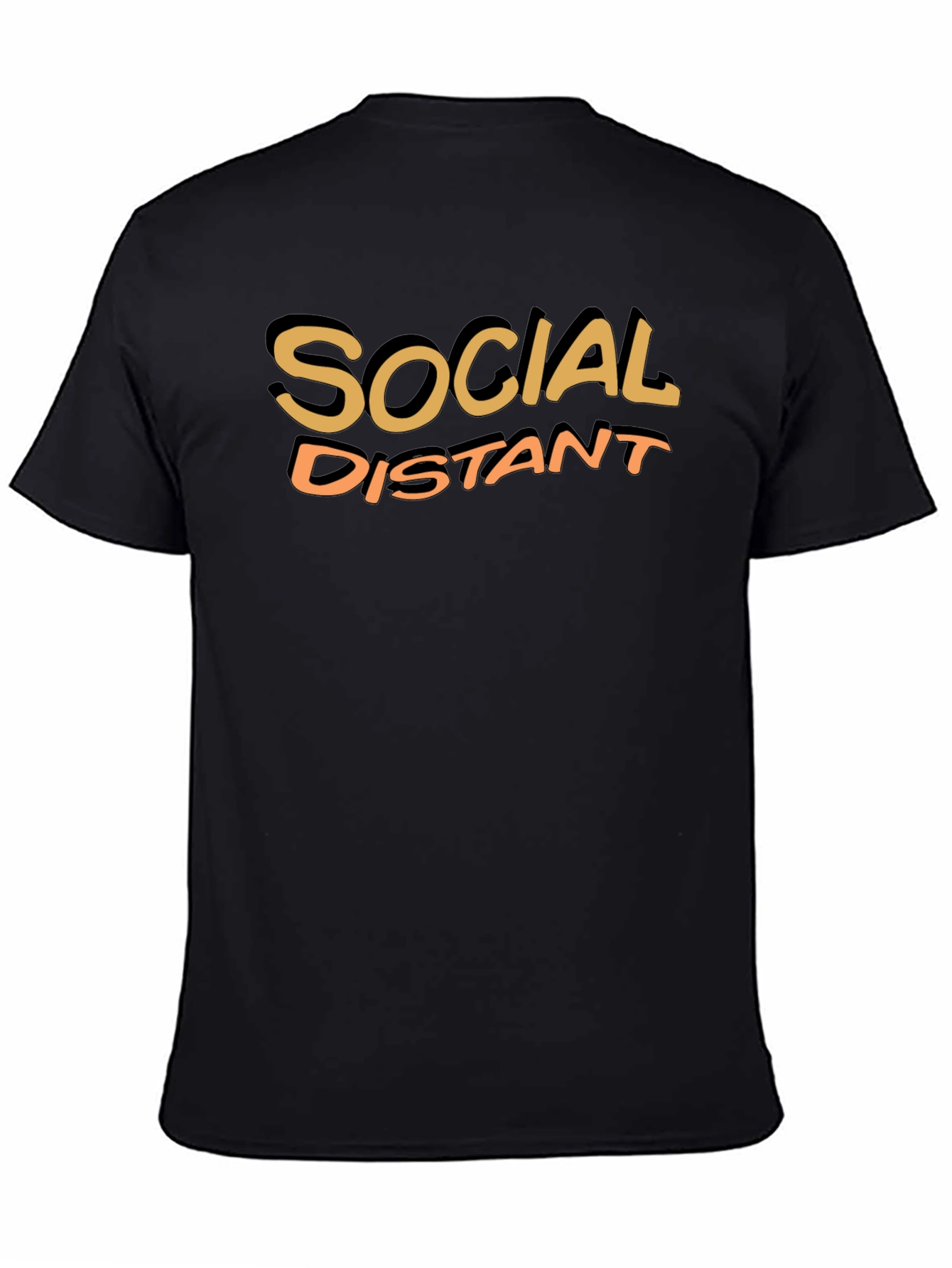 Social Distant Crew Neck T-Shirt - Black