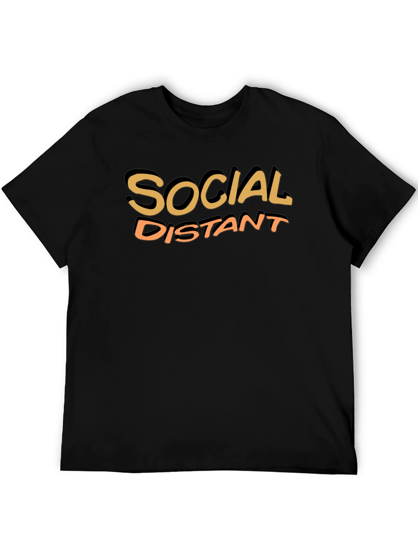 Social Distant Crew Neck T-Shirt - Black