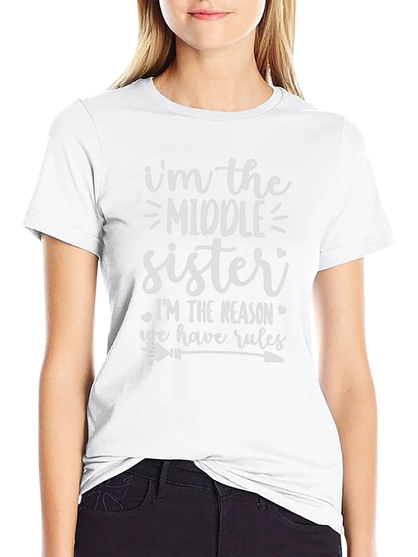 Funny Middle Sister Graphic T-Shirt