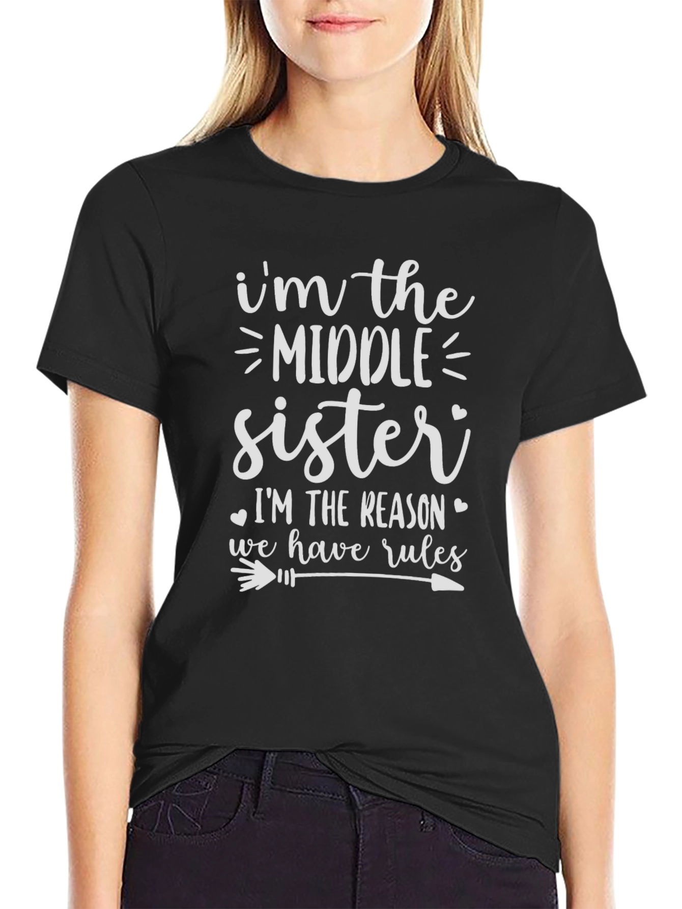 Funny Middle Sister Graphic T-Shirt