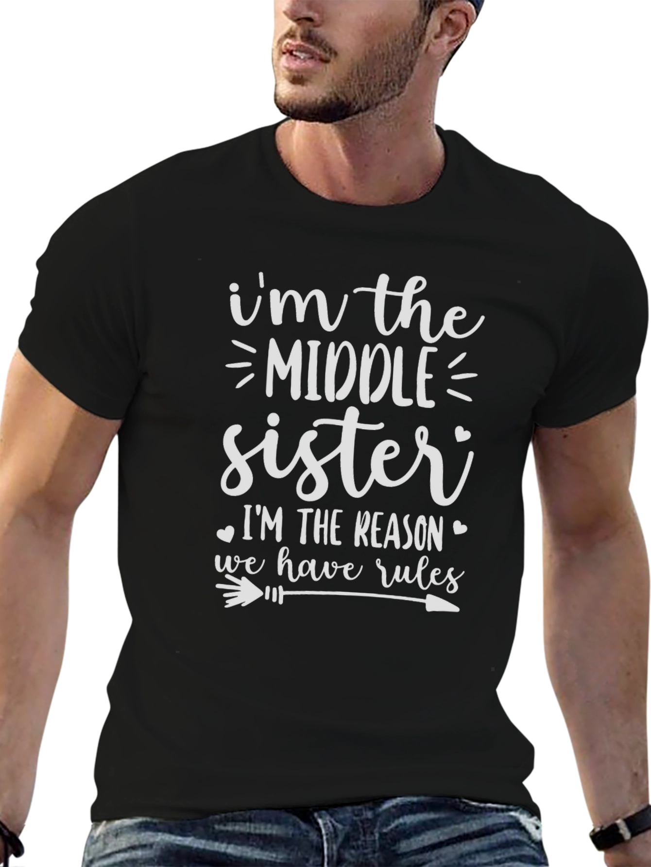 Funny Middle Sister Graphic T-Shirt