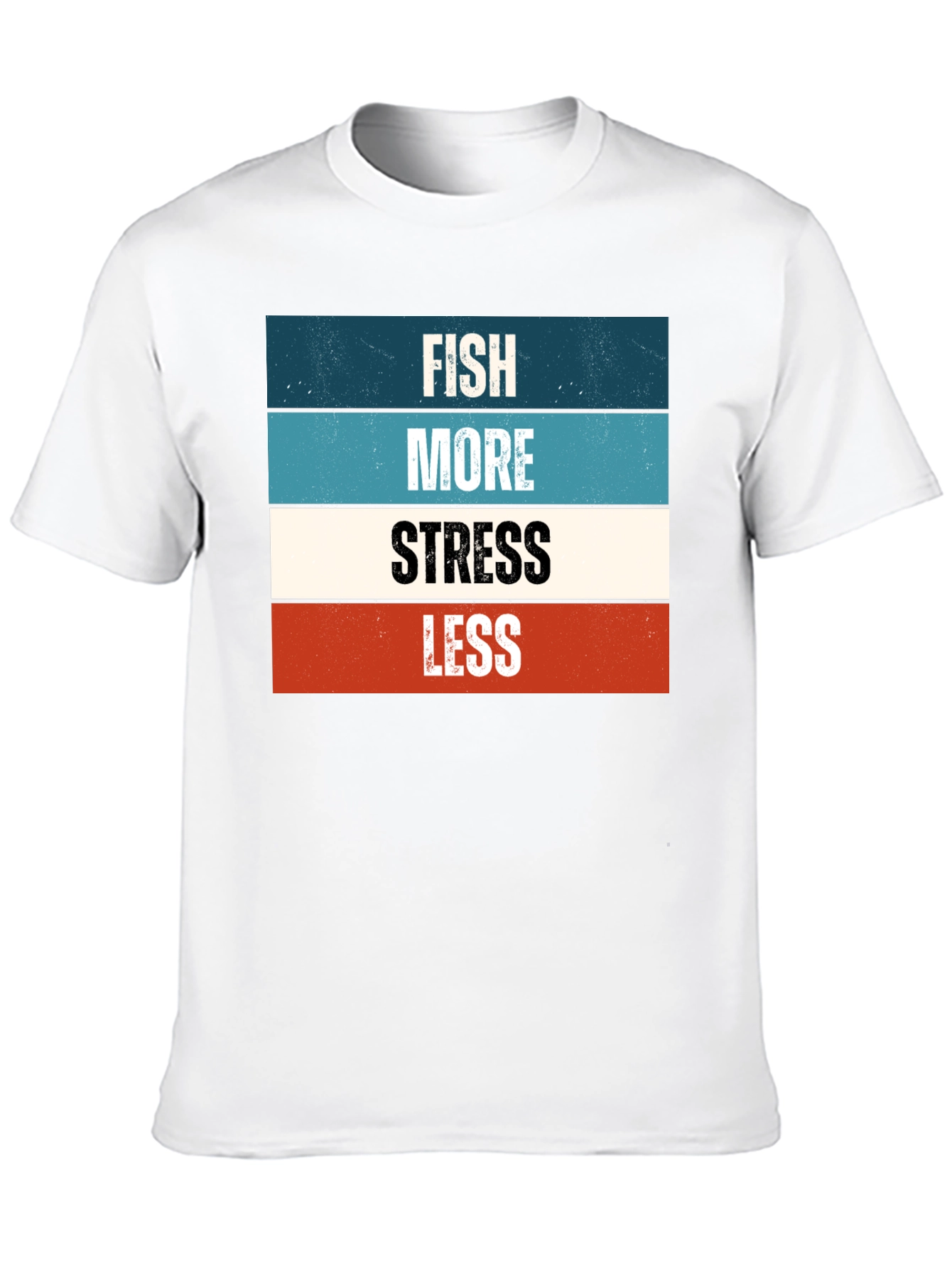 Fish More Stress Less Graphic Tee