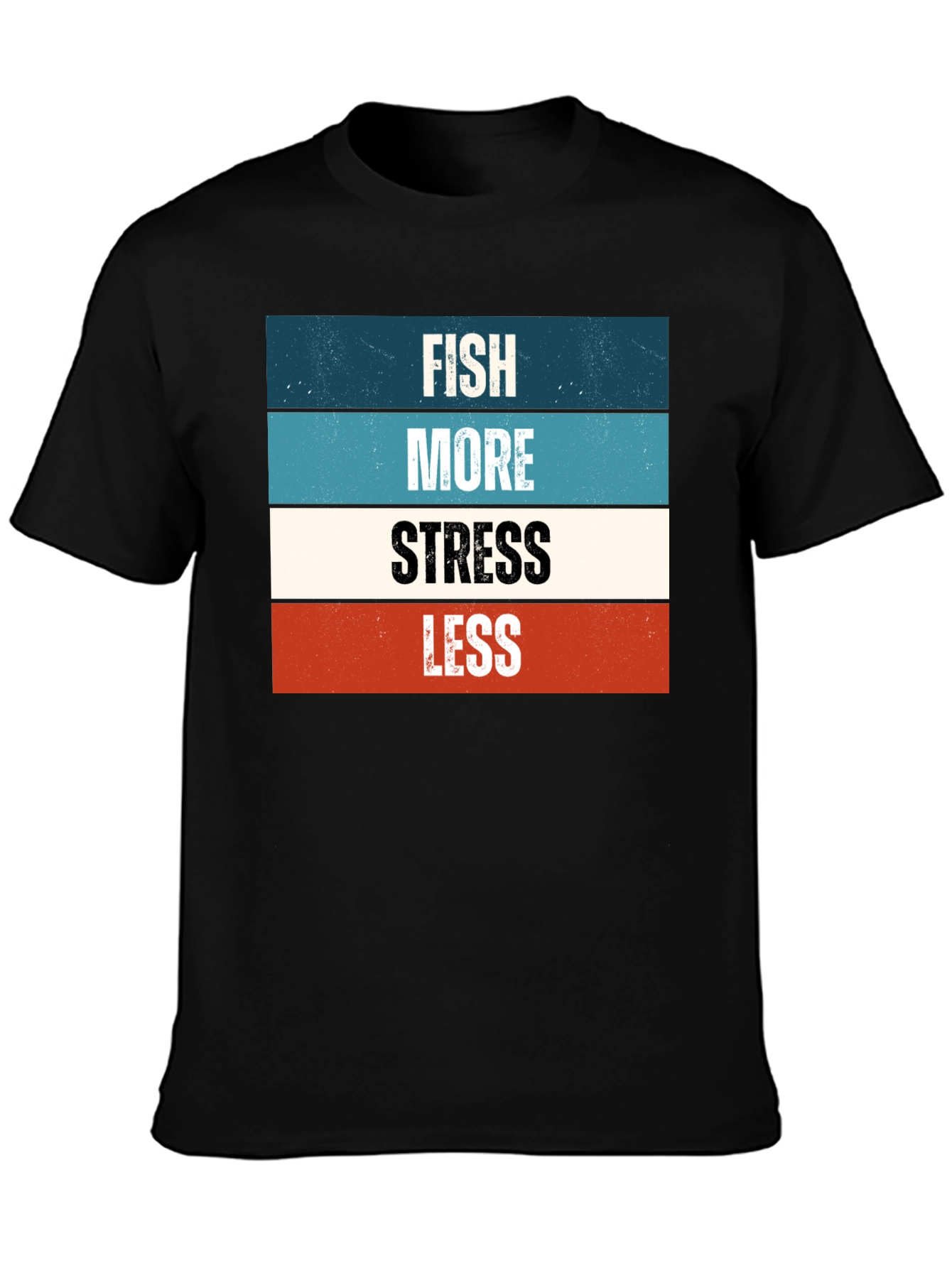 Fish More Stress Less Graphic Tee