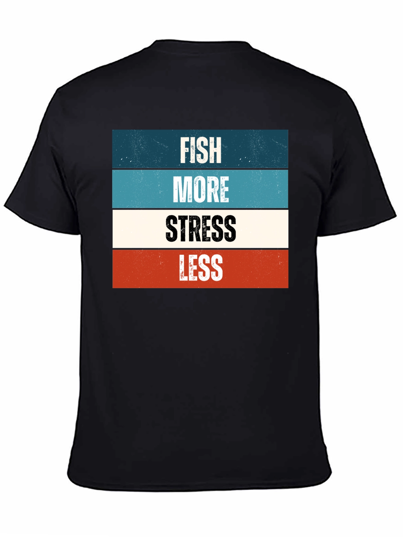 Fish More Stress Less Graphic Tee