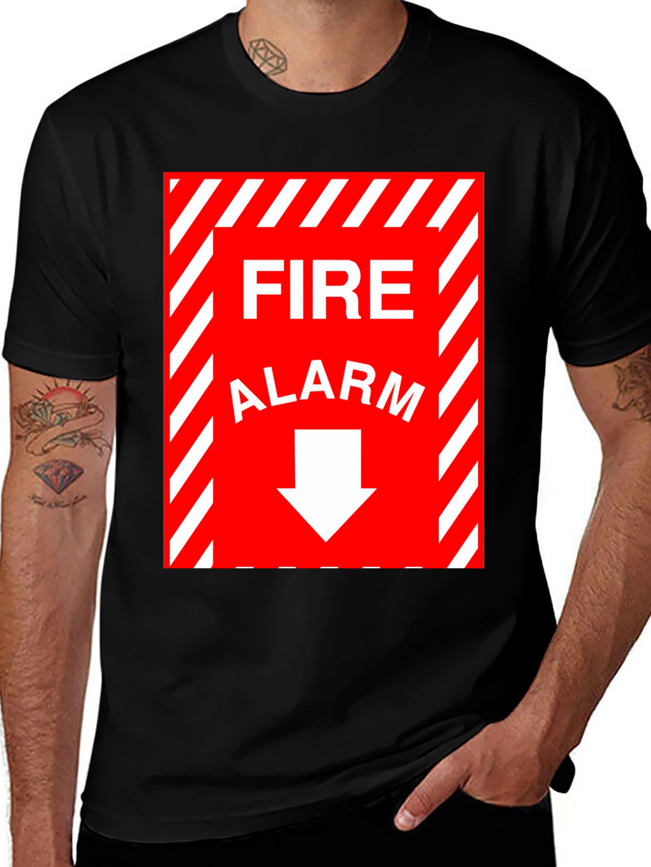 Fire Alarm Graphic Tee - Novelty T-Shirt