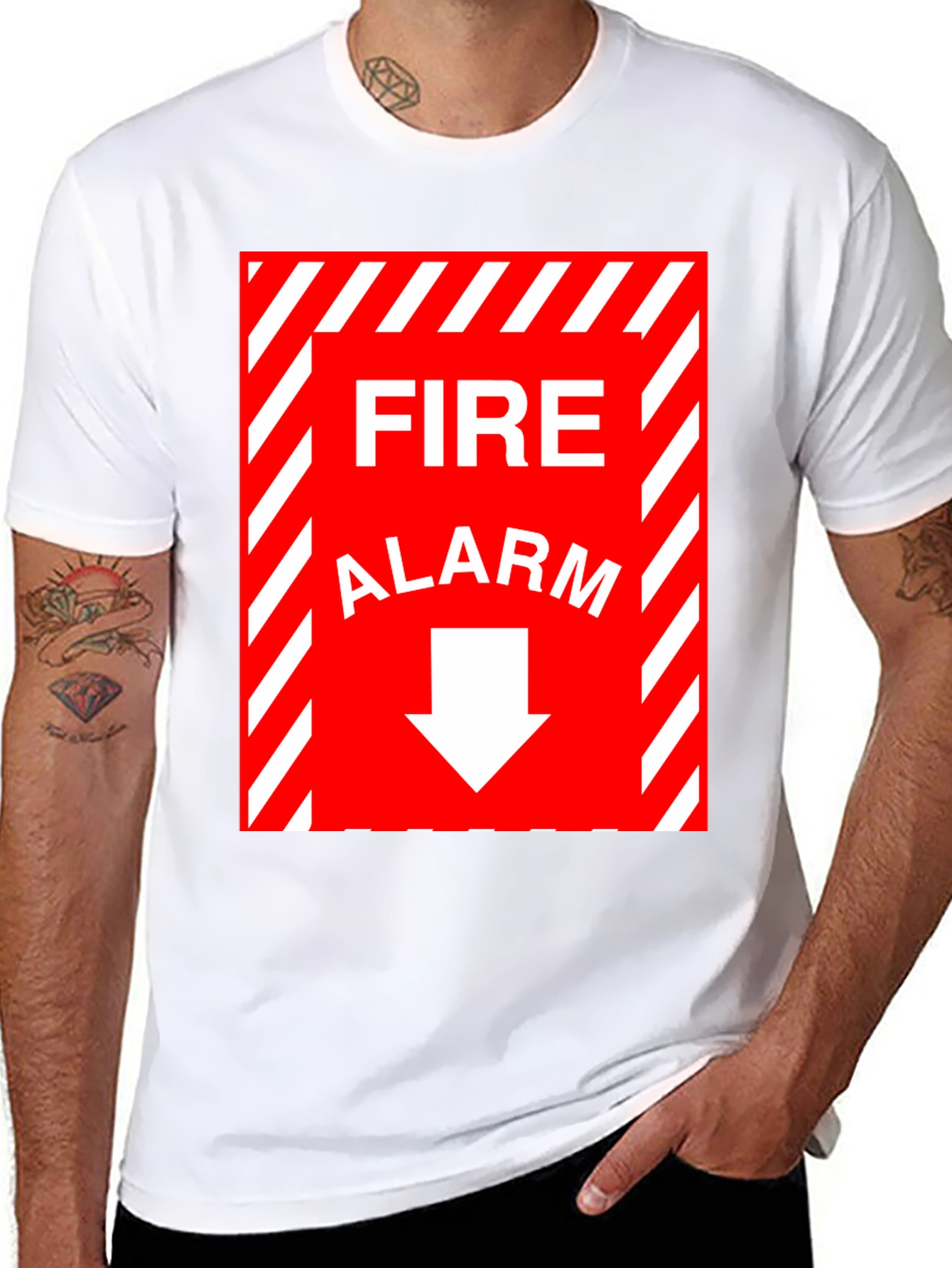 Fire Alarm Graphic Tee - Novelty T-Shirt