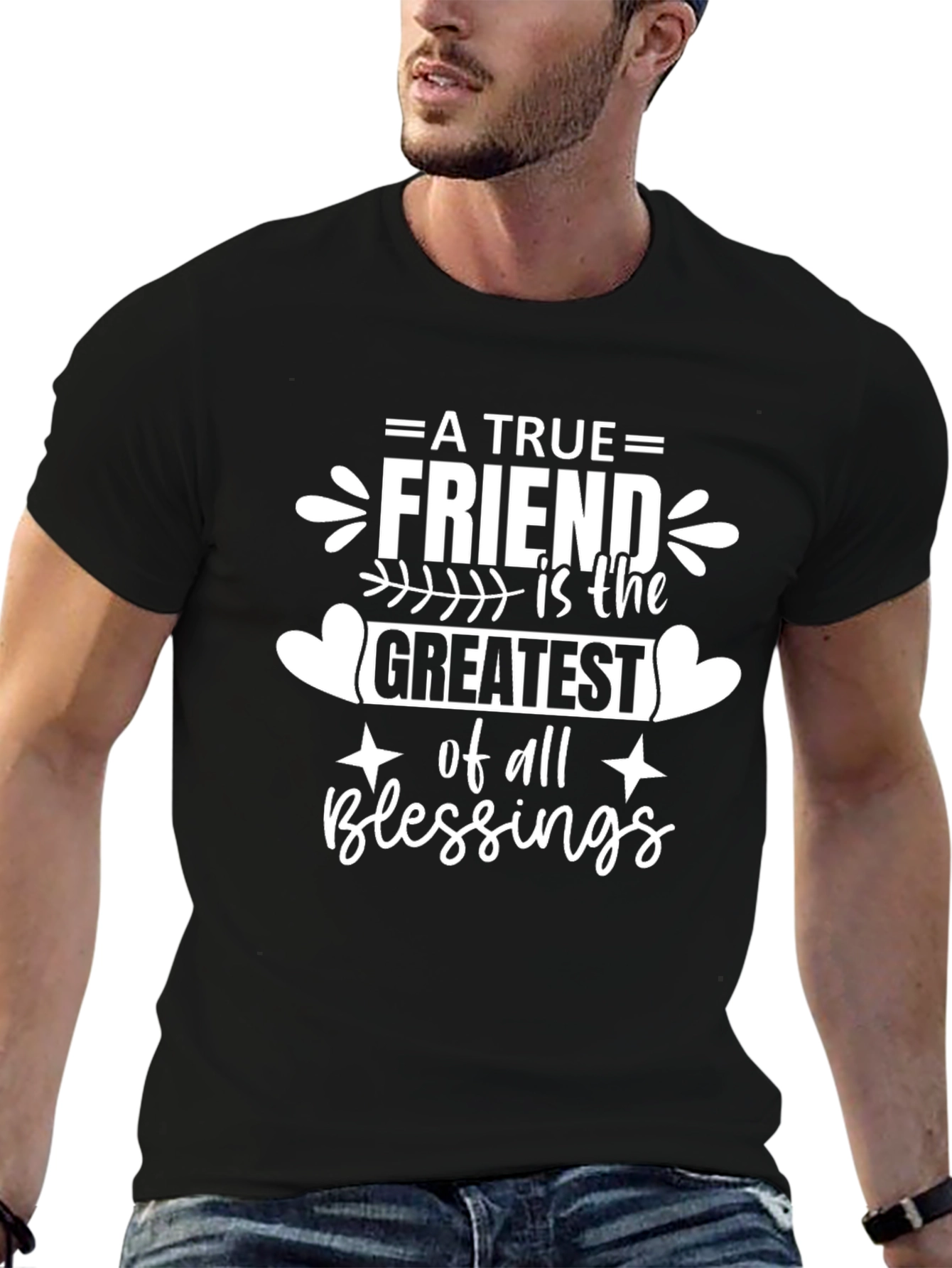 A True Friend T-Shirt - Black Graphic Tee
