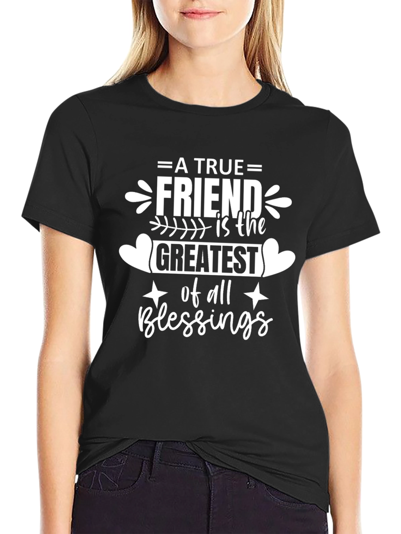A True Friend T-Shirt - Black Graphic Tee