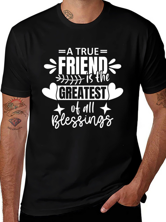 A True Friend T-Shirt - Black Graphic Tee