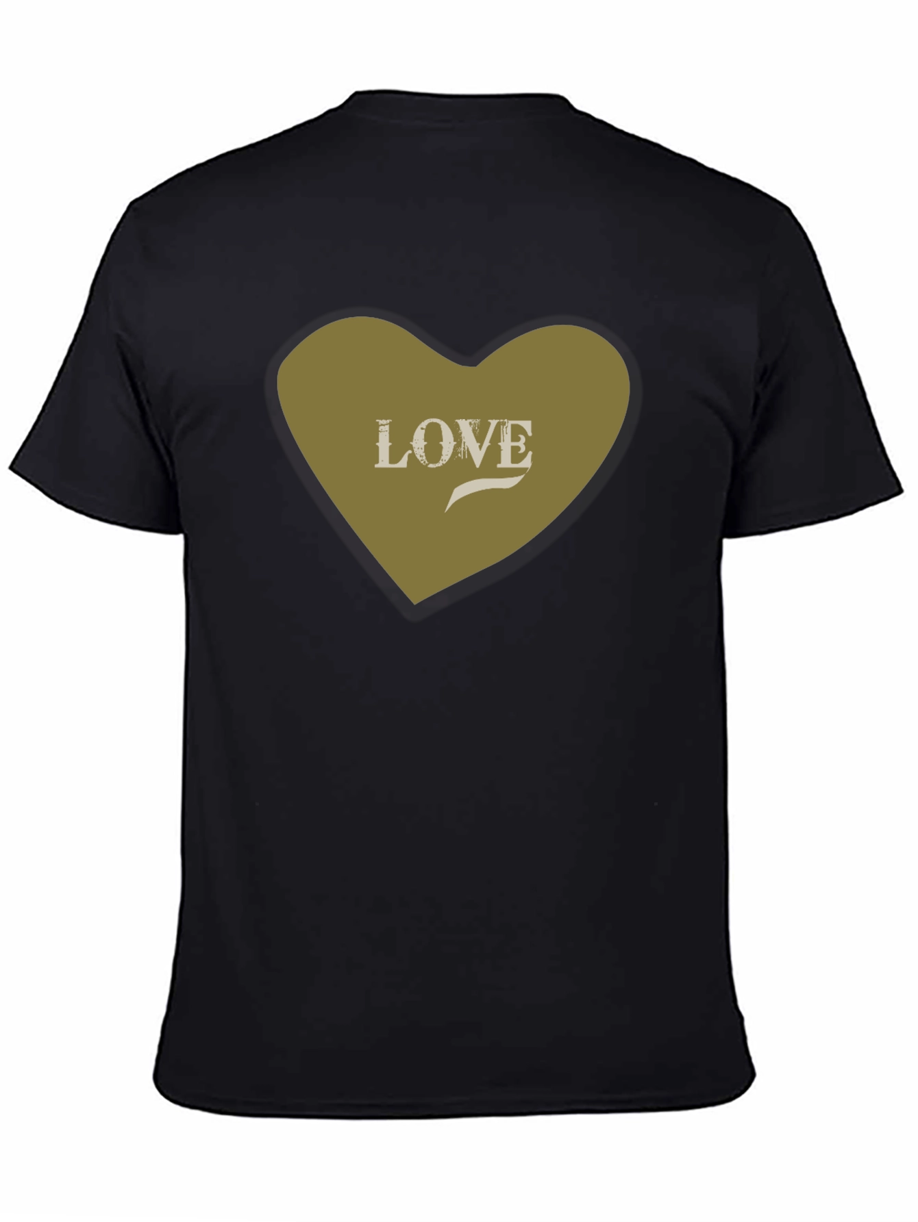 Love Heart Graphic Tee - Stylish Black Cotton T-Shirt